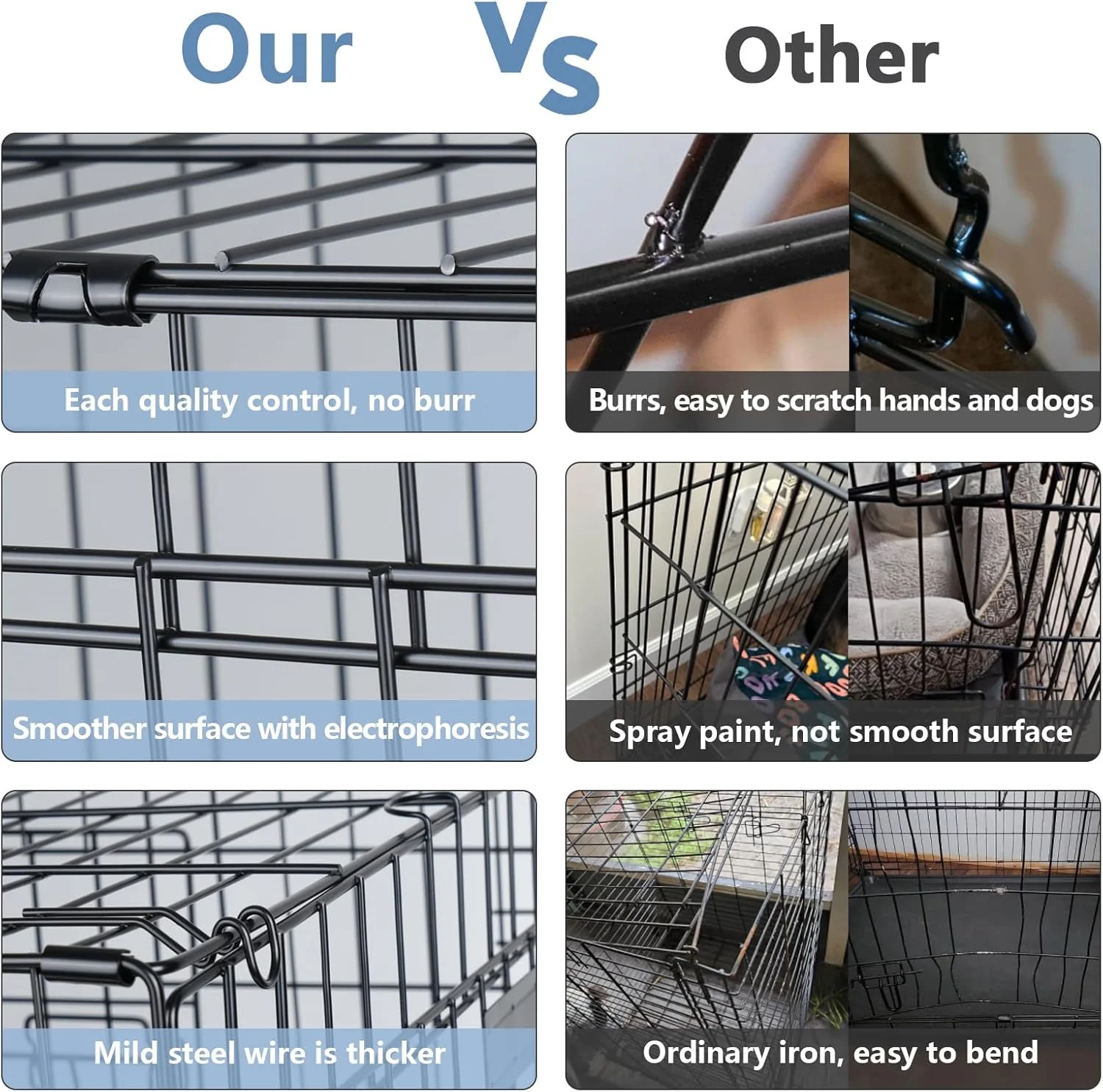 قفس سگ بزرگ تاداوو 48 اینچی به همراه روکش، لانه و خانه حیوانات خانگی دو درب برای سگ های XL، گربه ها، حیوانات، قفس های فلزی تاشو برای خانه، مسافرت، روکش های توری تنفسی 600D، تشت ضد نشت، دستگیره