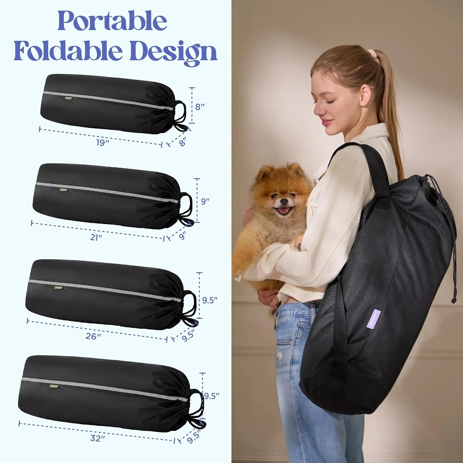 باکس حمل تاشو سگ LE SURE - باکس مسافرتی قابل حمل 30 اینچی برای سگ های متوسط، مناسب فضای داخلی و خارجی، باکس تاشو حیوانات خانگی 4 درب با پنجره های توری بادوام (خاکستری) باکس حمل تاشو سگ LE SURE - باکس مسافرتی قابل حمل 30 اینچی برای سگ های متوسط، مناسب فضای داخلی و خارجی، باکس تاشو حیوانات خانگی 4 درب با پنجره های توری بادوام (خاکستری)