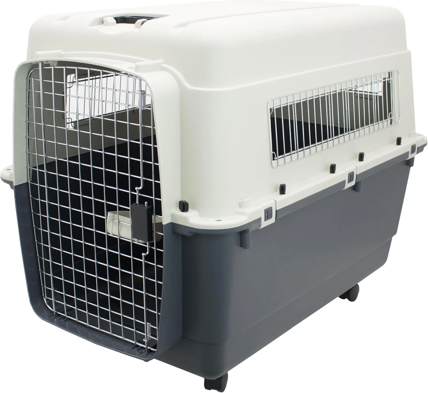 حمل کننده حیوانات خانگی پلاستیکی چرخ دار SPORT PET Designs با درب فلزی، سایز XXL