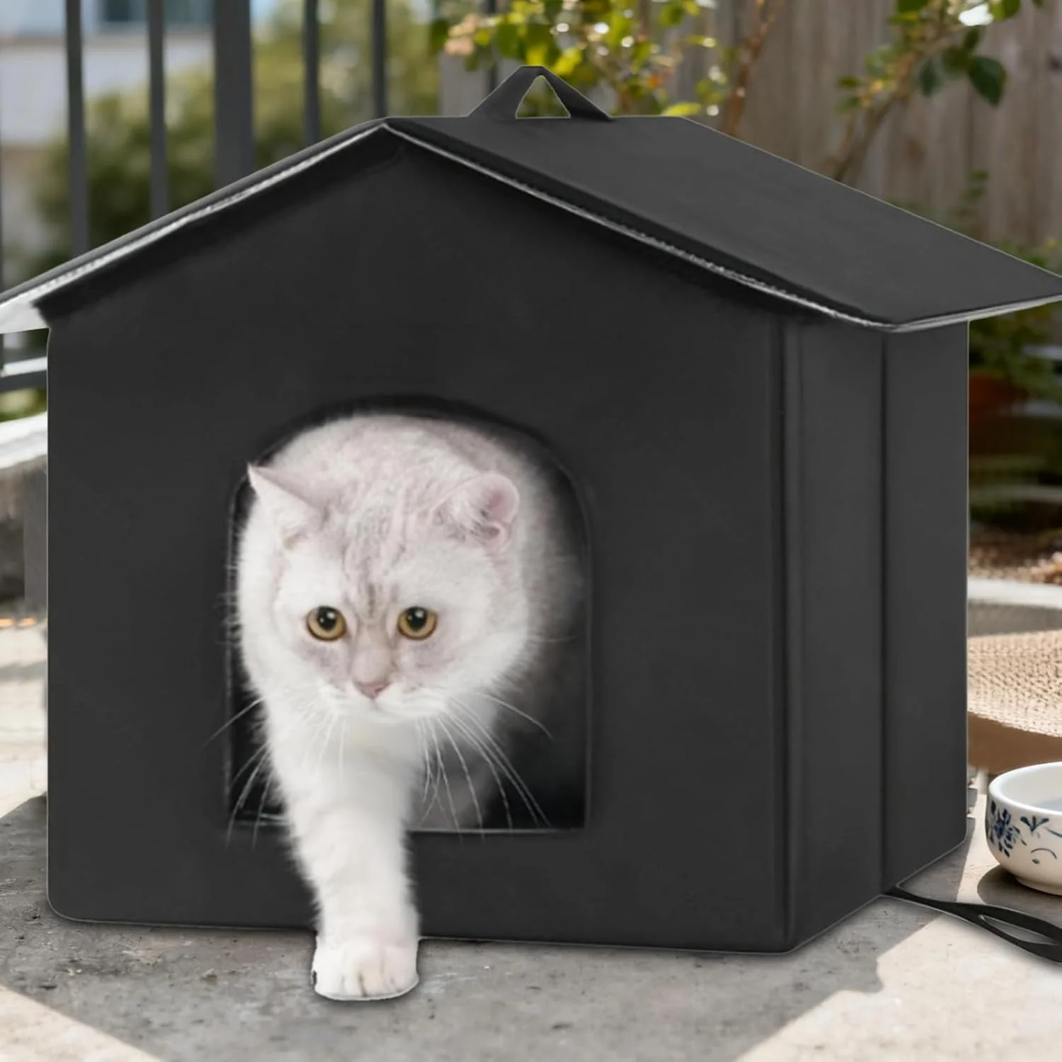 پناهگاه گربه، لانه حیوانات خانگی گرم و ضد آب برای زمستان، چادر حیوانات زمستانی ضد آب با عایق حرارتی برای حیاط خلوت باغ چمن بالکن پاسیو