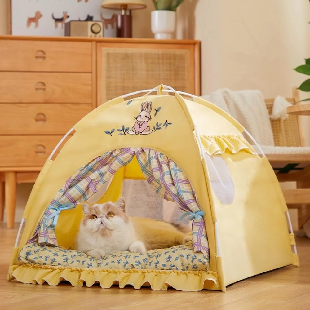 تخت چادر گربه، خانه سگ، پاپیون خرگوشی، توری چیندار، پنجرههای توری قابل تنفس، پرده، تیپی قابل حمل و جابجایی مناسب حیوانات خانگی (کوچک، خرگوش زرد) تخت چادر گربه، خانه سگ، پاپیون خرگوشی، توری چیندار، پنجرههای توری قابل تنفس، پرده، تیپی قابل حمل و جابجایی مناسب حیوانات خانگی (کوچک، خرگوش زرد)