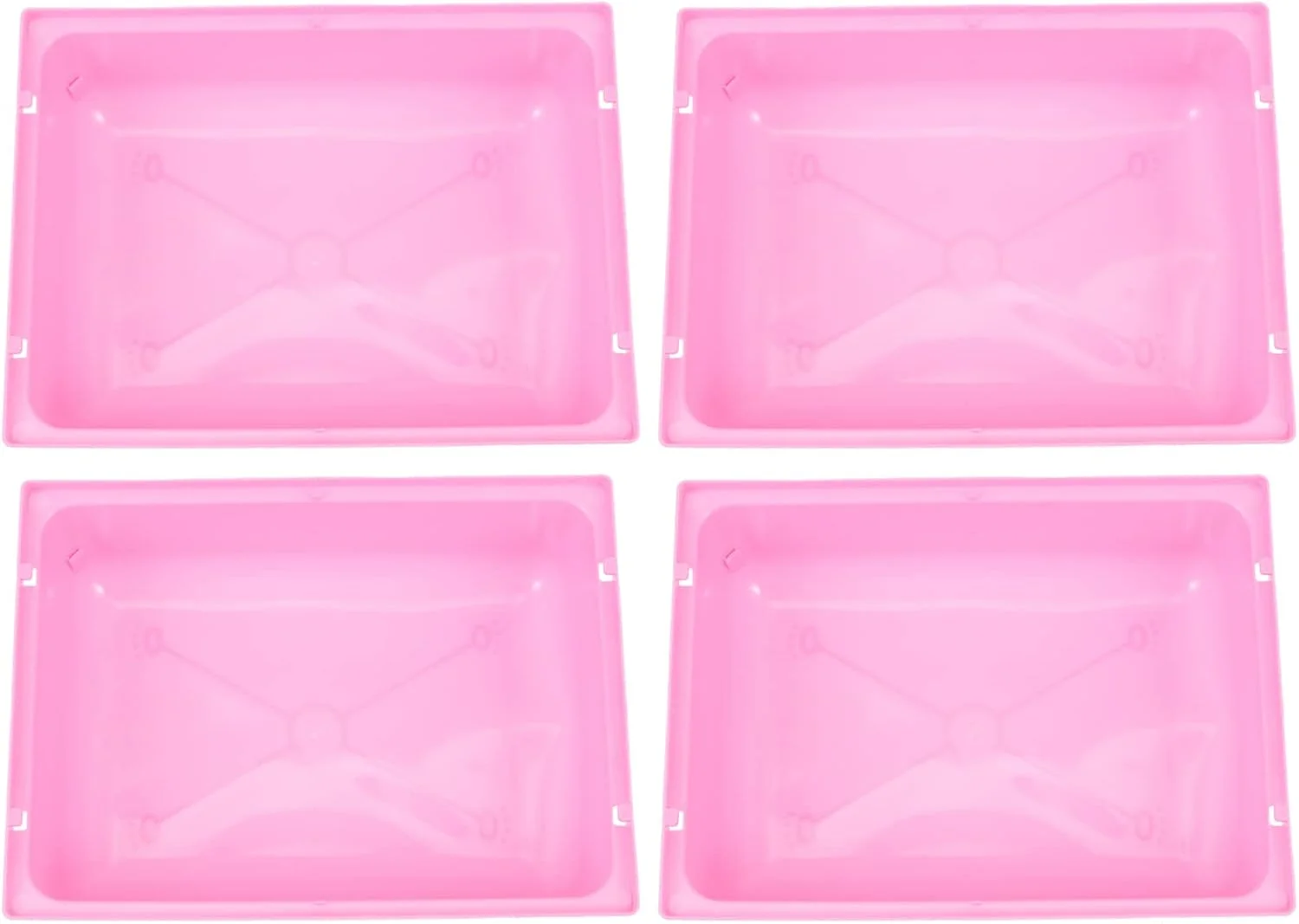 4 عدد سینی جایگزین برای قفس سگ، تشتک پلاستیکی زیرین، آستر کف، لگن توالت برای قفس حیوانات خانگی، جعبه ها، لانه ها، سگ، گربه، خرگوش، راسو، صورتی