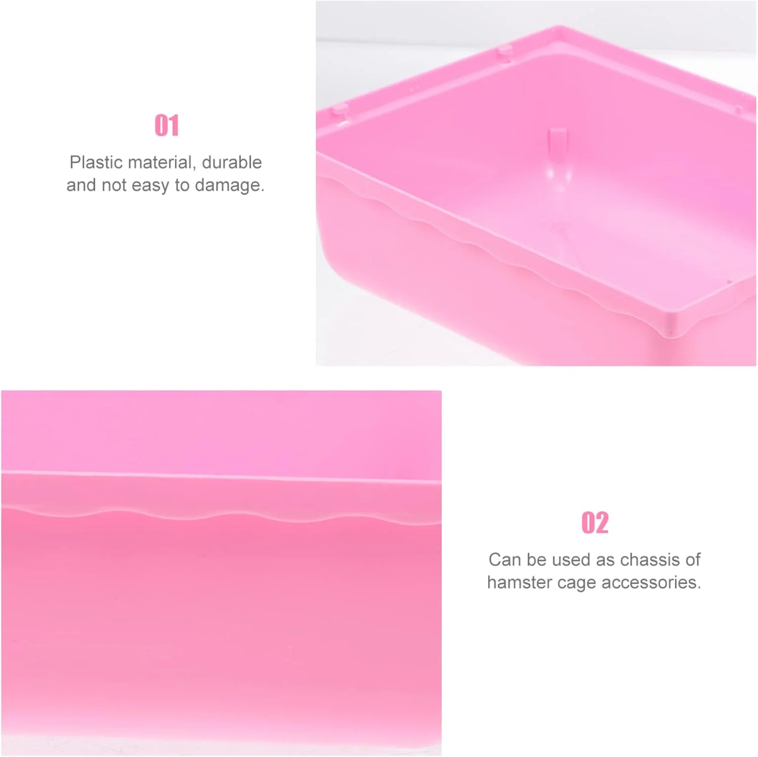 4 عدد سینی جایگزین برای قفس سگ، تشتک پلاستیکی زیرین، آستر کف، لگن توالت برای قفس حیوانات خانگی، جعبه ها، لانه ها، سگ، گربه، خرگوش، راسو، صورتی