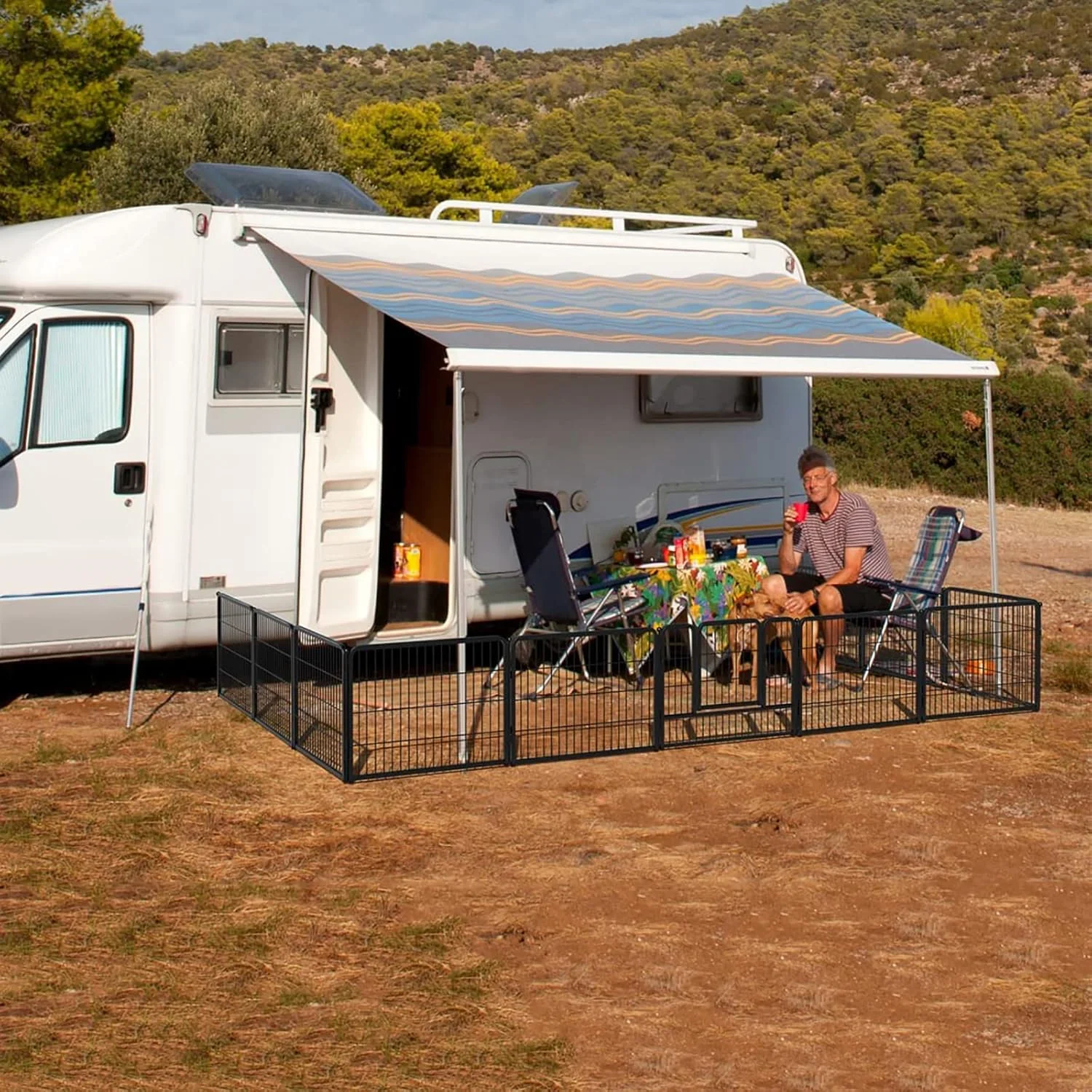 محوطه بازی سگ REHOOF، حصار سگ بزرگ مناسب فضای داخلی و خارجی، مقاوم و سنگین، 16 پنل، قفس تمرین سگ، محفظه قابل حمل حیوانات خانگی برای سگ های بزرگ، متوسط و کوچک و حیوانات خانگی، 80x60 سانتی متر محوطه بازی سگ REHOOF، حصار سگ بزرگ مناسب فضای داخلی و خارجی، مقاوم و سنگین، 16 پنل، قفس تمرین سگ، محفظه قابل حمل حیوانات خانگی برای سگ های بزرگ، متوسط و کوچک و حیوانات خانگی، 80x60 سانتی متر