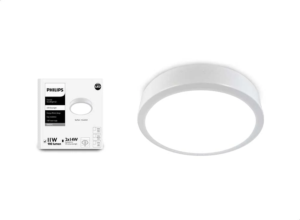 چراغ سقفی ال ای دی 11 وات فیلیپس مدل DN027C Essential SmartBright G2 3000K نور سفید گرم