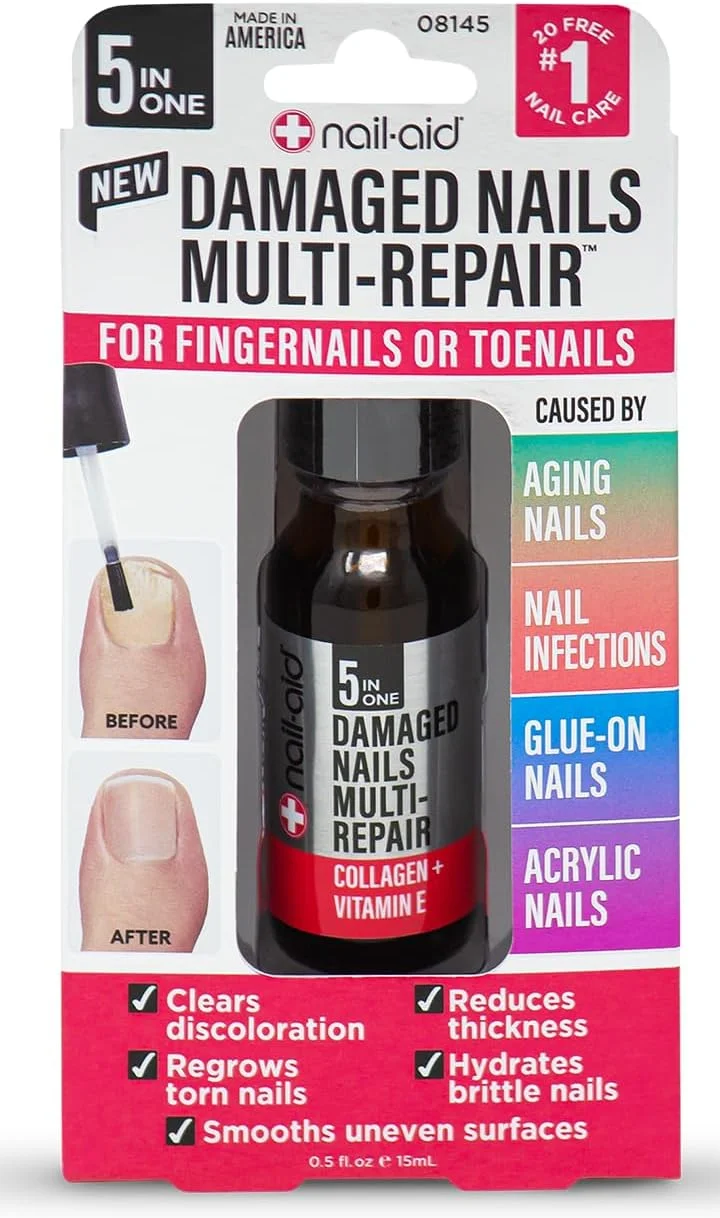Nail-Aid - ترمیم کننده چند منظوره 5 در 1 ناخن های آسیب دیده برای ناخن های دست یا پا Nail-Aid - ترمیم کننده چند منظوره 5 در 1 ناخن های آسیب دیده برای ناخن های دست یا پا