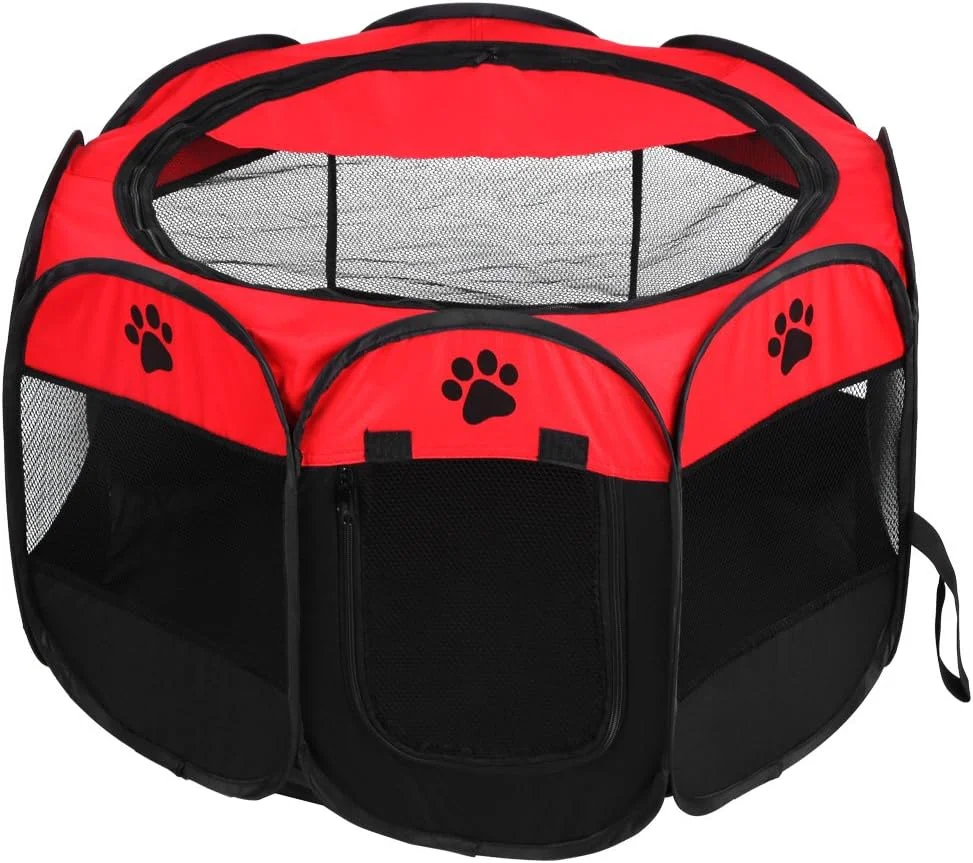 محوطه بازی حیوانات خانگی قابل حمل، محوطه بازی تاشو با پارچه نرم برای سگ، توله سگ، بچه گربه، گربه، استفاده در داخل و خارج از منزل، چادر بازی حیوانات خانگی، حصار، قفس لانه حیوانات خانگی 68 x 45 سانتی متر (قرمز) محوطه بازی حیوانات خانگی قابل حمل، محوطه بازی تاشو با پارچه نرم برای سگ، توله سگ، بچه گربه، گربه، استفاده در داخل و خارج از منزل، چادر بازی حیوانات خانگی، حصار، قفس لانه حیوانات خانگی 68 x 45 سانتی متر (قرمز)