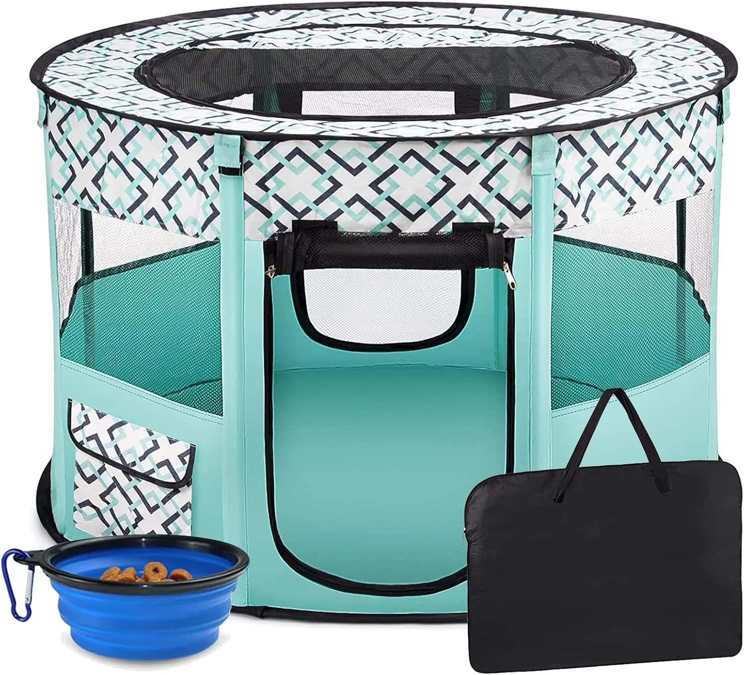 محوطه بازی تاشو قابل حمل حیوانات خانگی، محوطه بازی سگ، محوطه بازی توله سگ برای سگ/گربه/خرگوش/جوجه های کوچک، قفس تمرین سگ تاشو با کیف حمل و کاسه مسافرتی تاشو، سبز، S محوطه بازی تاشو قابل حمل حیوانات خانگی، محوطه بازی سگ، محوطه بازی توله سگ برای سگ/گربه/خرگوش/جوجه های کوچک، قفس تمرین سگ تاشو با کیف حمل و کاسه مسافرتی تاشو، سبز، S
