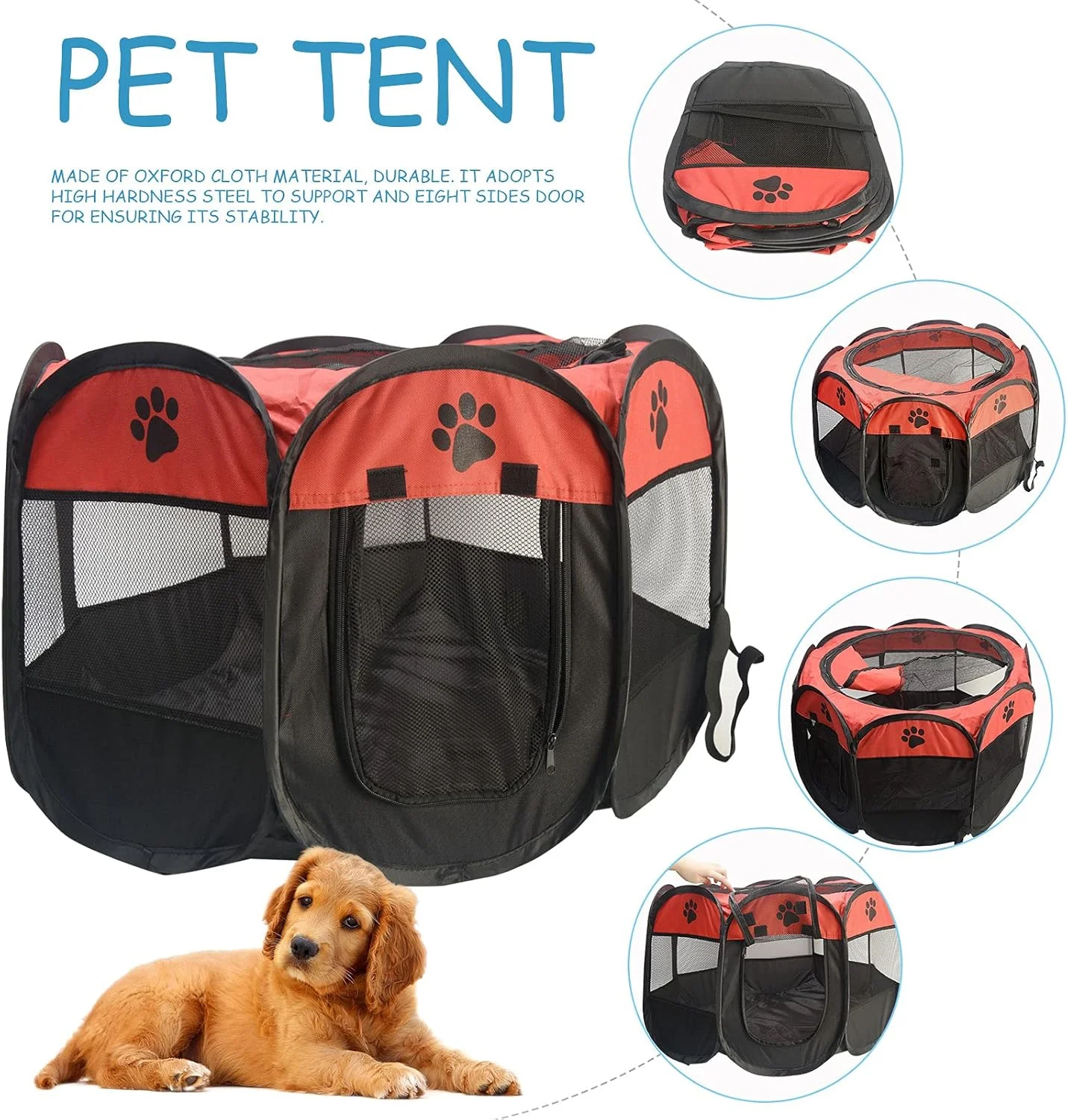 محوطه بازی حیوانات خانگی، محوطه بازی توله سگ، محوطه بازی ضد آب قابل حمل حیوانات خانگی، باکس قابل حمل سگ و گربه، محوطه بازی مسافرتی تاشو برای سگ/گربه/خرگوش