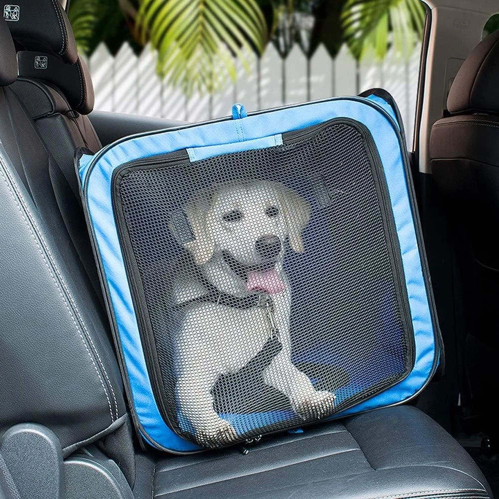  باکس حمل نرم حیوانات خانگی، باکس تاشو سگ، باکس حمل مسافرتی حیوانات خانگی، باکس حمل نرم تاشو مسافرتی حیوانات خانگی با تشک پشمی، تاشو و حمل آسان برای استفاده در داخل و خارج از منزل