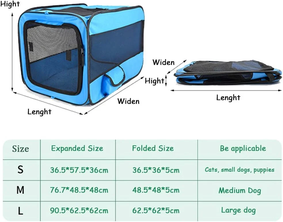  باکس حمل نرم حیوانات خانگی، باکس تاشو سگ، باکس حمل مسافرتی حیوانات خانگی، باکس حمل نرم تاشو مسافرتی حیوانات خانگی با تشک پشمی، تاشو و حمل آسان برای استفاده در داخل و خارج از منزل