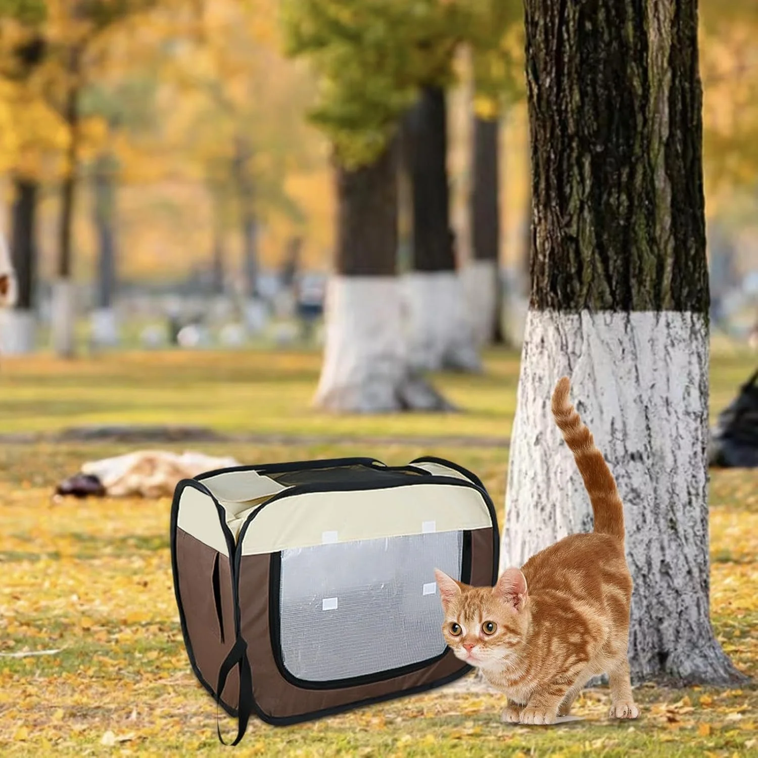 باکس خشک کن حیوانات خانگی - باکس خشک کن حیوانات خانگی خودرو از جنس پارچه آکسفورد، باکس خشک کن تنفسی حیوانات خانگی خودرو، قفس گربه قابل حمل ضد پرز با بند نگهدارنده سشوار برای استفاده در خودرو