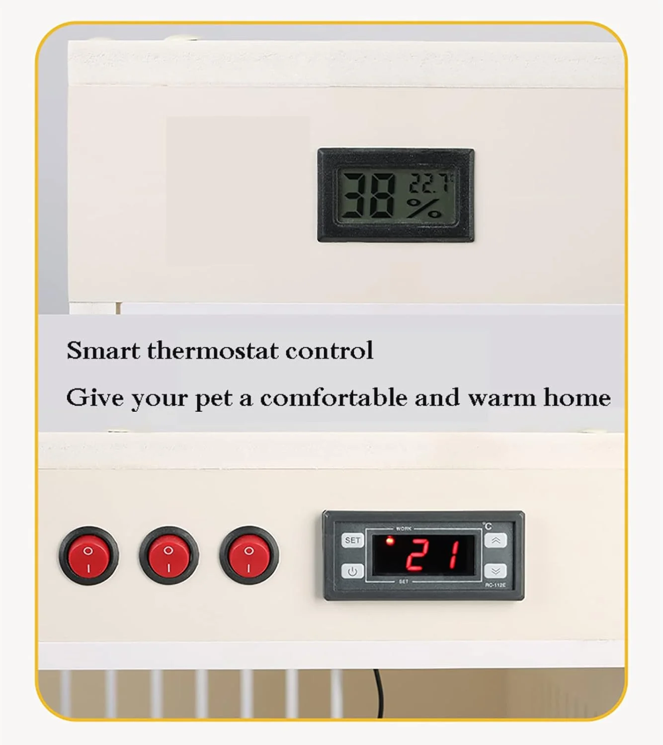 دستگاه جوجه کشی بزرگ PEHUB، جعبه انکوباتور حیوانات خانگی، پرورشگاه دو لایه حیوانات خانگی، انکوباتور حیوانات خانگی برای مرغ، دمای ثابت هوشمند، هدیه روز کودک، 50x60x30 سانتی متر