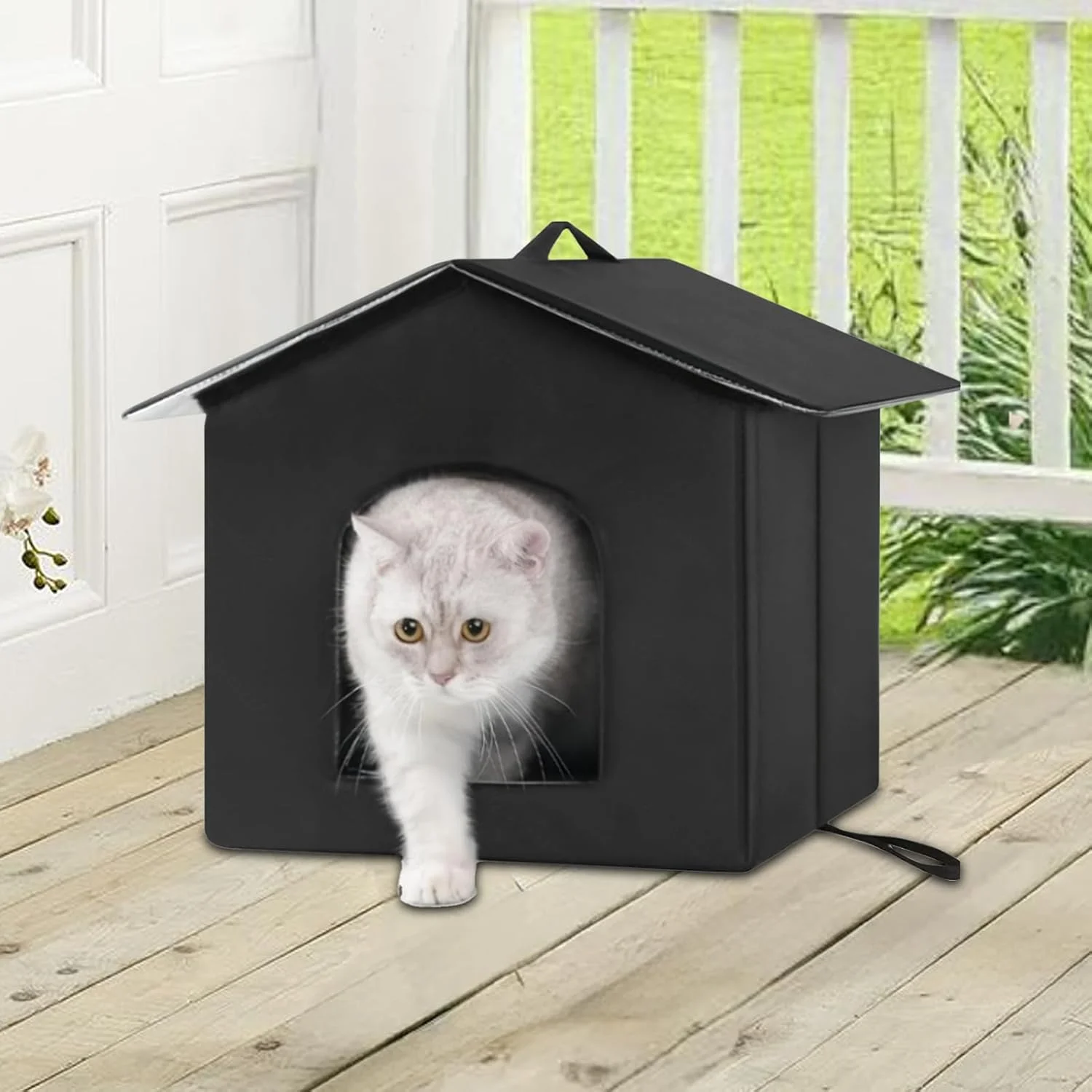 خانه گربه برای فضای باز | خانه گربه ضد آب برای فضای باز | چادر/تخت حیوانات عایق حرارتی و ضد آب زمستانی برای چمن، حیاط خلوت، باغ، بالکن، پاسیو، حیاط