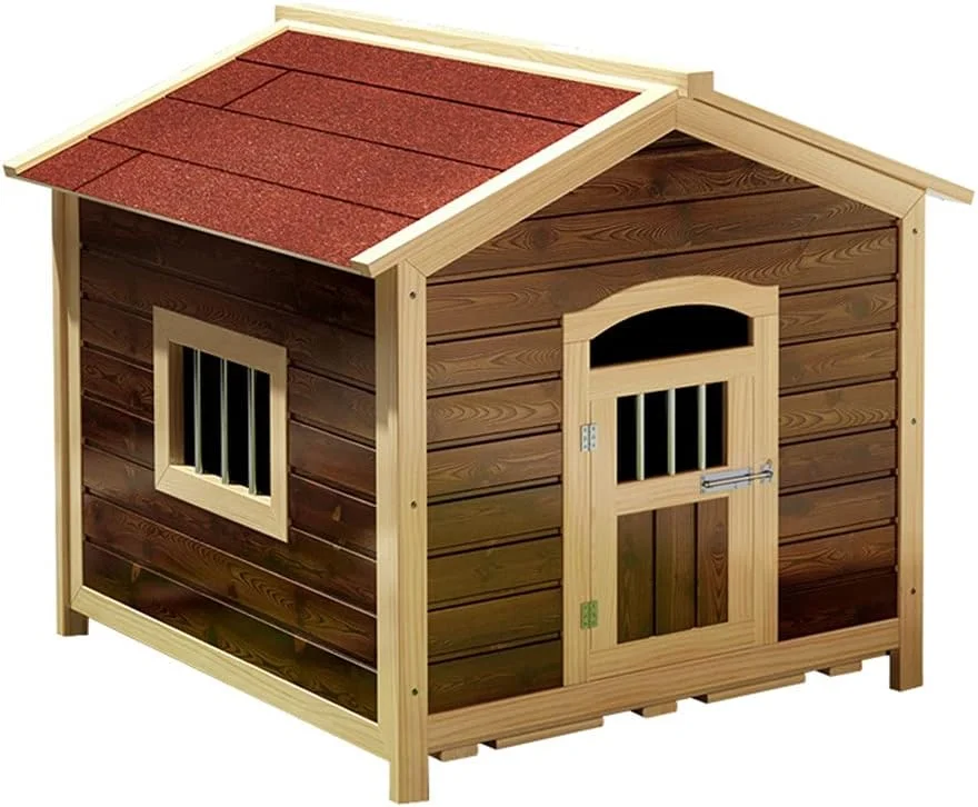 خانه سگ چوبی در فضای باز، مبلمان حیوانات خانگی ضد آب و مقاوم در برابر آب و هوا، خانه سگ با درب برای استفاده در داخل و خارج از منزل، پناهگاه اتاق گربه چوبی، قرمز، M خانه سگ چوبی در فضای باز، مبلمان حیوانات خانگی ضد آب و مقاوم در برابر آب و هوا، خانه سگ با درب برای استفاده در داخل و خارج از منزل، پناهگاه اتاق گربه چوبی، قرمز، M