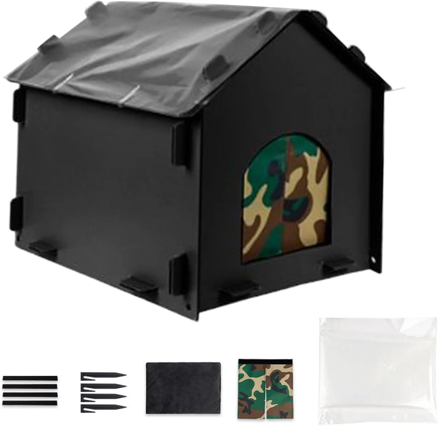 خانه گربه فضای باز، پناهگاه ضد آب بچه گربه برای حیاط، خانه گربه ضد باد جداشدنی برای خوابیدن، غذا خوردن، پنهان شدن، بازی، کمپینگ زمستانی تابستانی، مسافرت، بالکن، پاسیو، داخل خانه