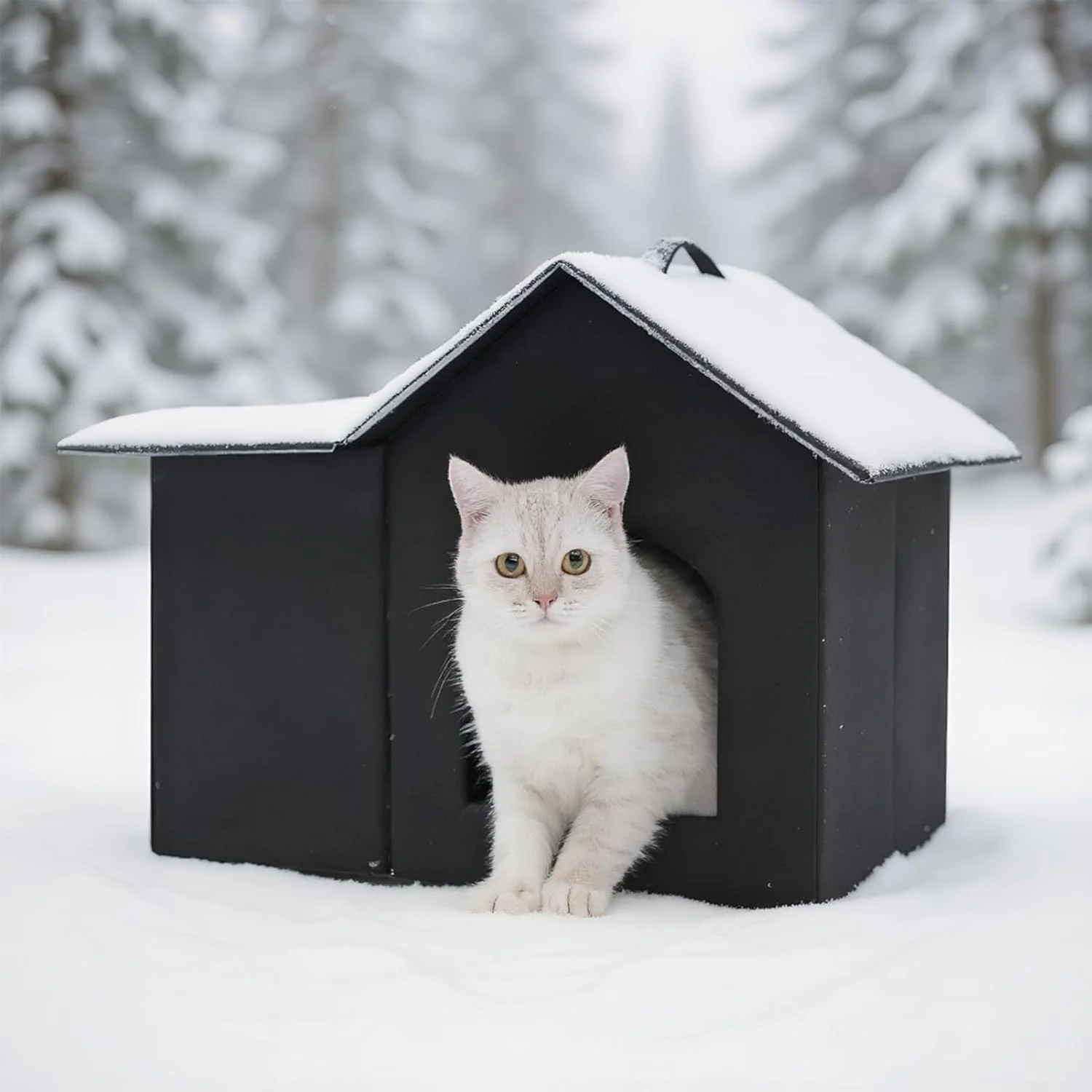 خانه گربه بیرونی - خانه گربه ضد آب و هوا - چادر/تخت حیوانات عایق حرارتی و ضد آب زمستانی برای چمن، حیاط خلوت، باغ، بالکن، پاسیو، حیاط