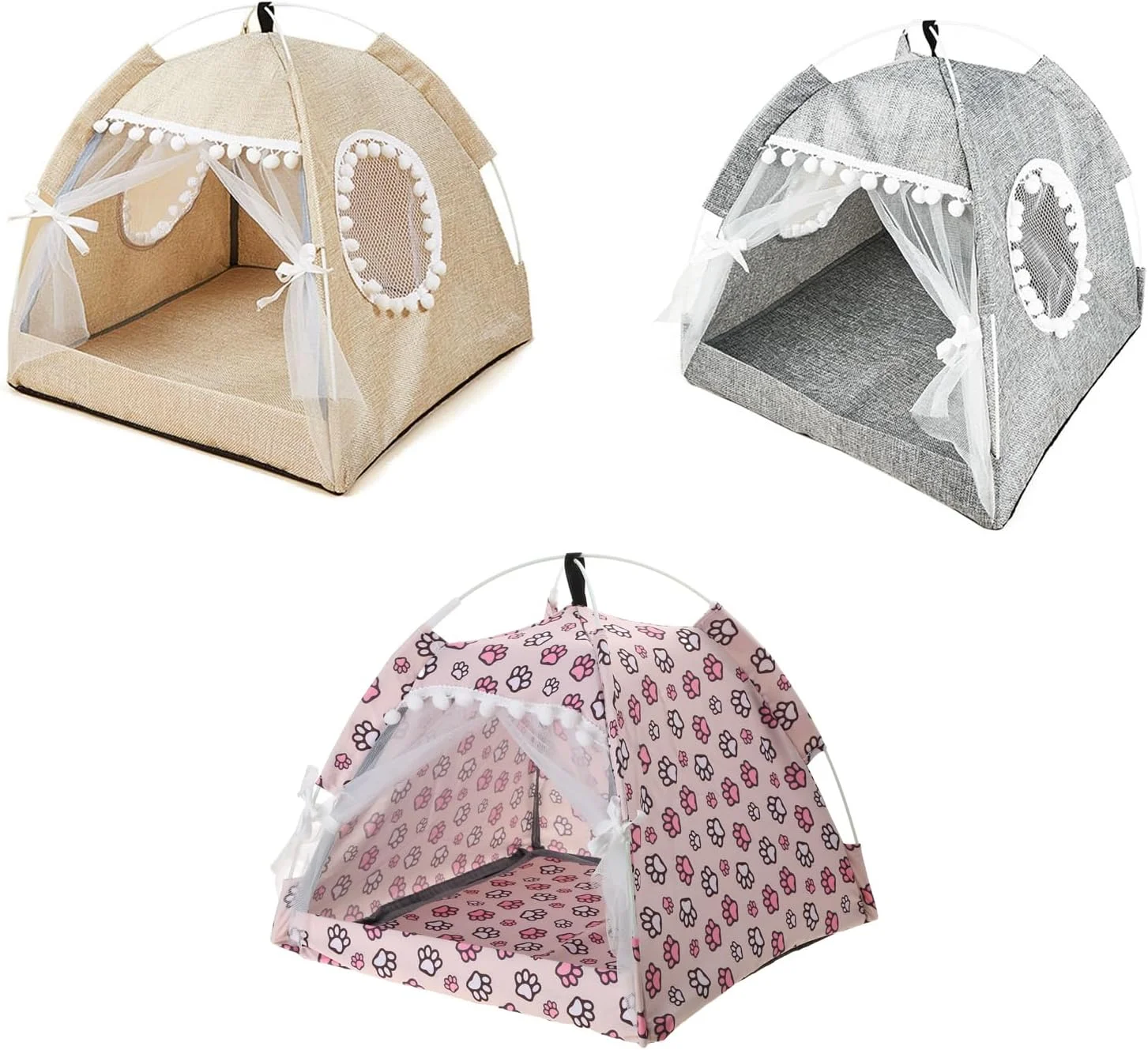 چادر سفری سبک وزن سگ و گربه اوسنگسی، مناسب استراحت حیوانات خانگی در فضای باز، ضد پشه، پارچه ای، چند رنگ