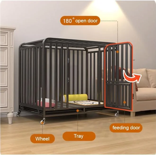 قفس تاشو لوکس و سنگین NKX با قابلیت چیدن روی هم، دارای چرخ و درب