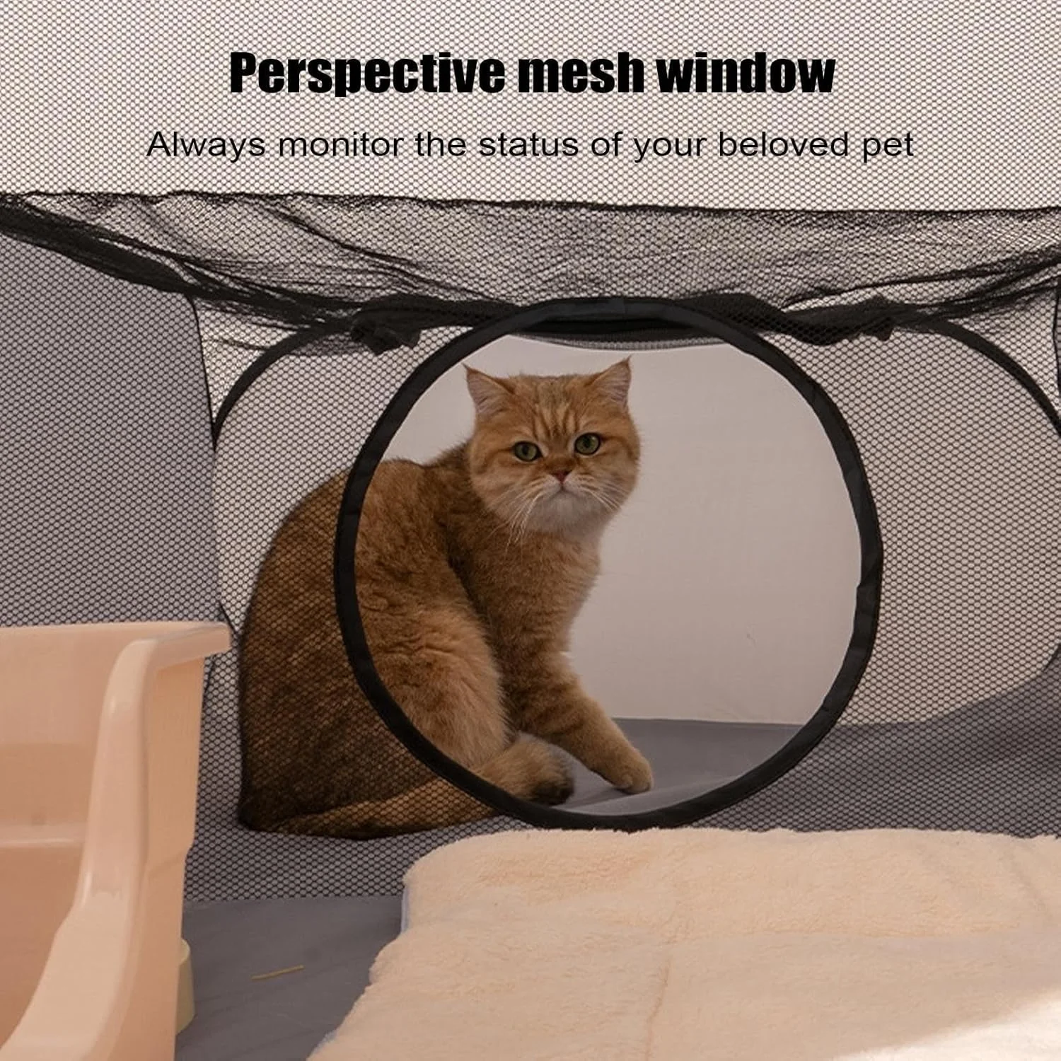 محوطه بازی بچه گربه در داخل خانه - تونل حیوانات خانگی قابل حمل در فضای باز خانه بازی گربه | حصار تاشو قابل حمل با تونل خانه بازی آکسفورد چادر حیوانات خانگی برای بچه گربه سگ خرگوش