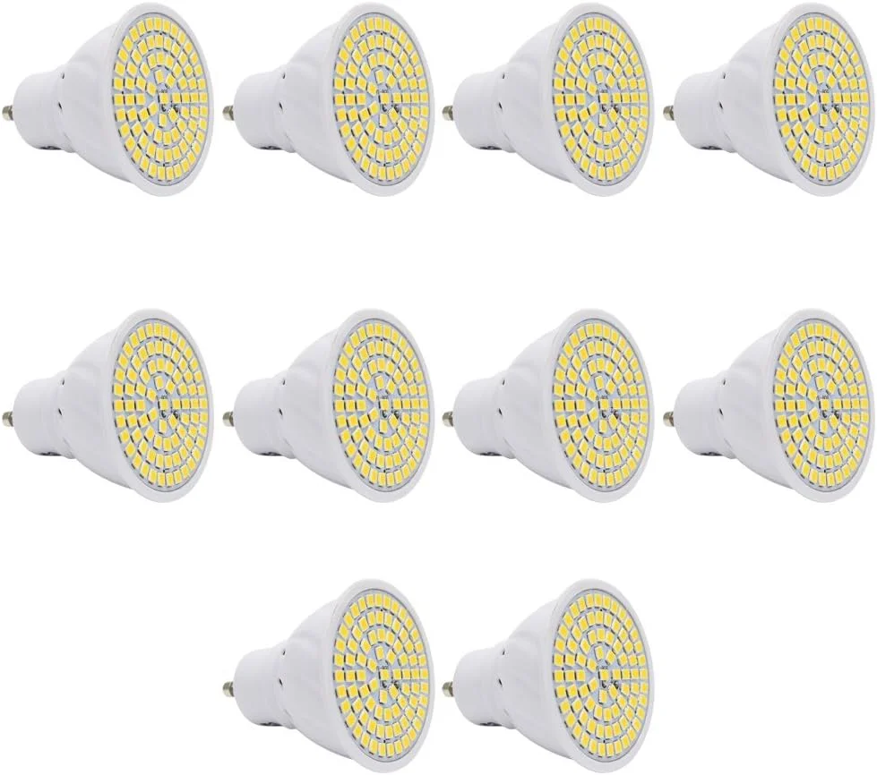 جی اچ آی وای سی او تی دی ال بسته 10 عددی لامپ ال ای دی GU10 220V 4W، نور سفید گرم 80 SMD 2835، جایگزین لامپ رشته ای 30 وات، 320 لومن برای نورپردازی منظره، نورپردازی مسیر، لامپ ال ای دی داخلی