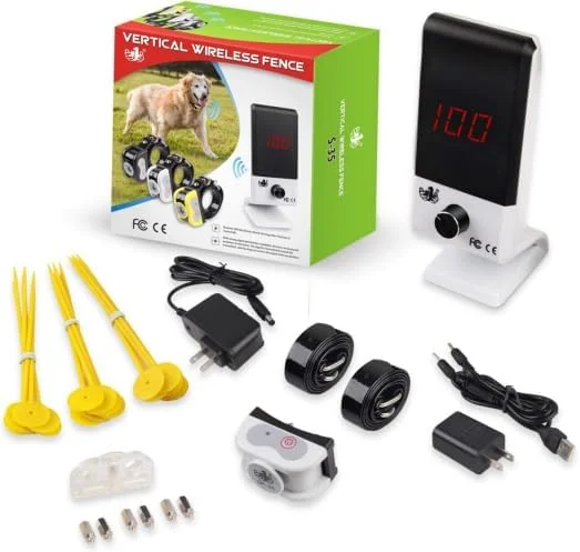 سیستم حصار سگ بی سیم برقی JUSTPET، حصار بی سیم ظرف نگهدارنده سگ برقی، محدوده کنترل قابل تنظیم، سیگنال ثابت ایمن و بی ضرر