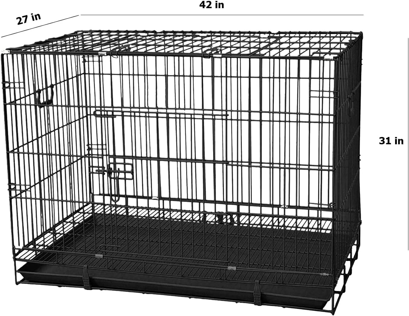 محصولات حیوانات خانگی جینسانز قفس سگ سنگین فلزی قوی مناسب برای: گلدن رتریور، لابرادور، باکسر (سایز 42 اینچ، آبی) (42 اینچ، مشکی)