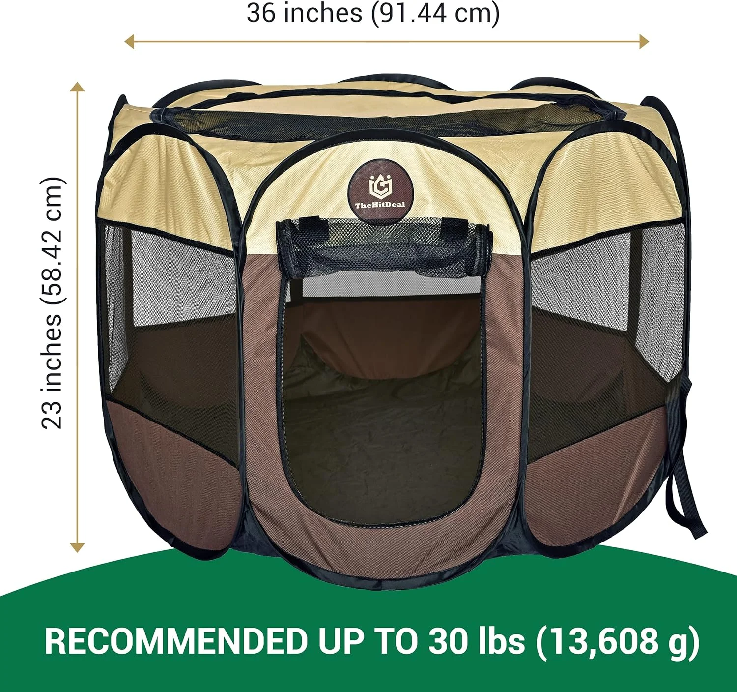 محوطه بازی قابل حمل حیوانات خانگی TheHitDeal، سایز متوسط - چادر حیوانات خانگی/سگ/گربه/خرگوش برای استفاده در داخل و خارج از منزل، نصب آسان، تاشو، قابل شستشو، تنفس پذیر، جنس قوی و تقویت شده - دارای کیف حمل محوطه بازی قابل حمل حیوانات خانگی TheHitDeal، سایز متوسط - چادر حیوانات خانگی/سگ/گربه/خرگوش برای استفاده در داخل و خارج از منزل، نصب آسان، تاشو، قابل شستشو، تنفس پذیر، جنس قوی و تقویت شده - دارای کیف حمل