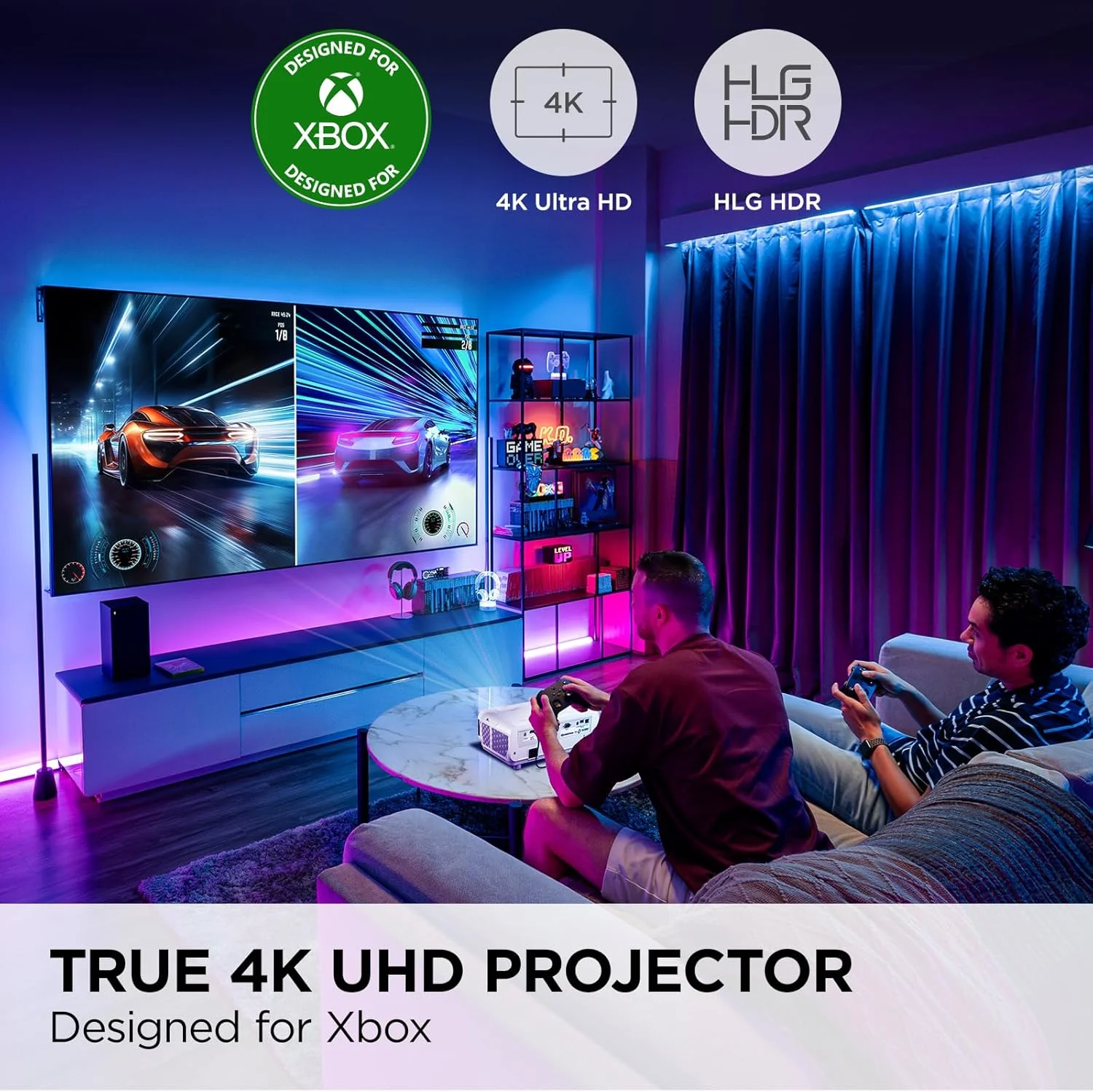 پروژکتور گیمینگ 4K ویوسونیک PX749-4K UHD طراحی شده برای ایکس باکس با زمان پاسخگویی 4.2 میلیثانیه، 4000 انسی لومن، کیستون افقی/عمودی، زوم اپتیکال 1.3x و USB C برای سینمای خانگی پروژکتور گیمینگ 4K ویوسونیک PX749-4K UHD طراحی شده برای ایکس باکس با زمان پاسخگویی 4.2 میلیثانیه، 4000 انسی لومن، کیستون افقی/عمودی، زوم اپتیکال 1.3x و USB C برای سینمای خانگی