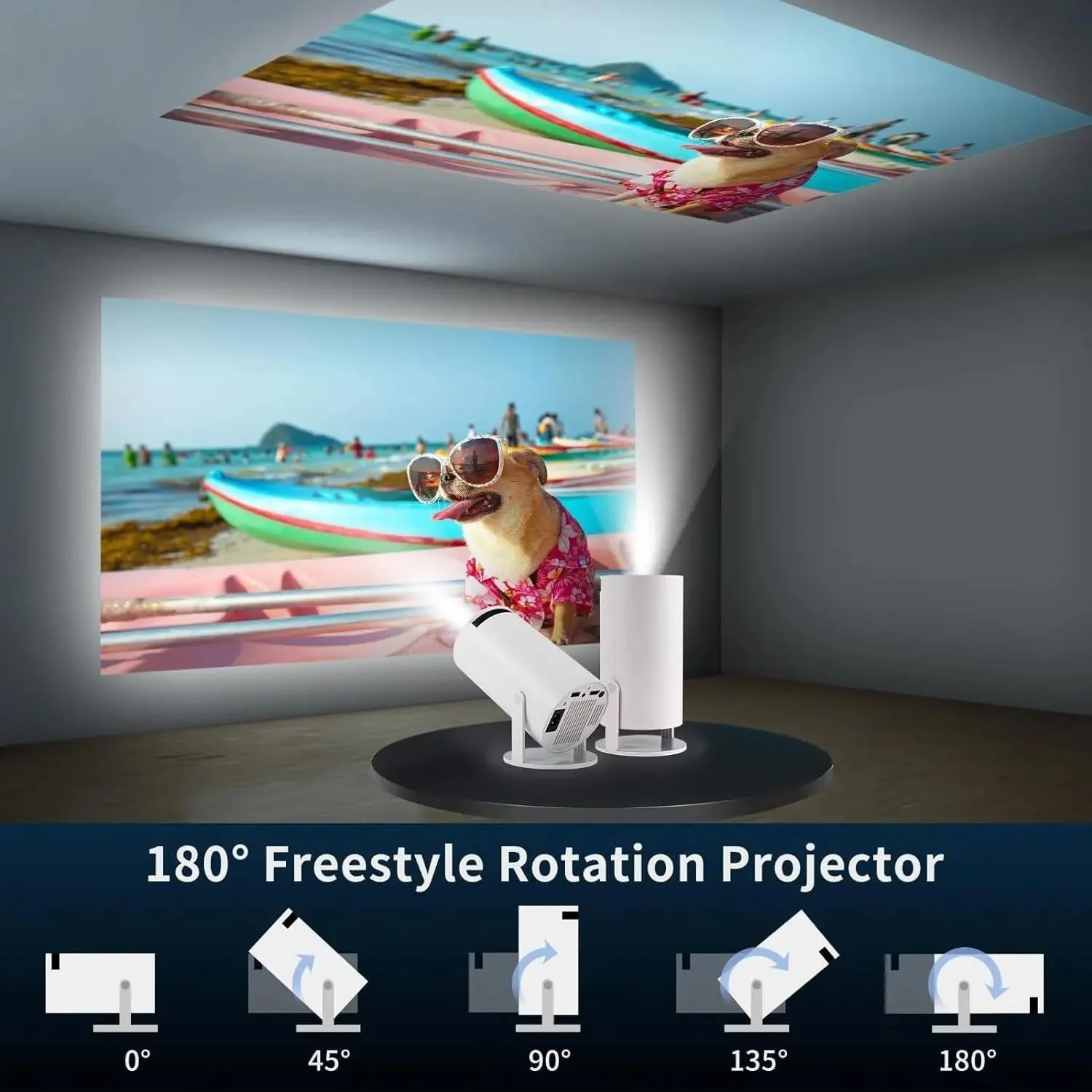 پروژکتور هوشمند بازی ویدیویی با کنسول بازی - 1080P، روشنایی 150 ANSI، کنترلر بی سیم، WiFi 6، BT 5.0، پروژکتور سینمای خانگی