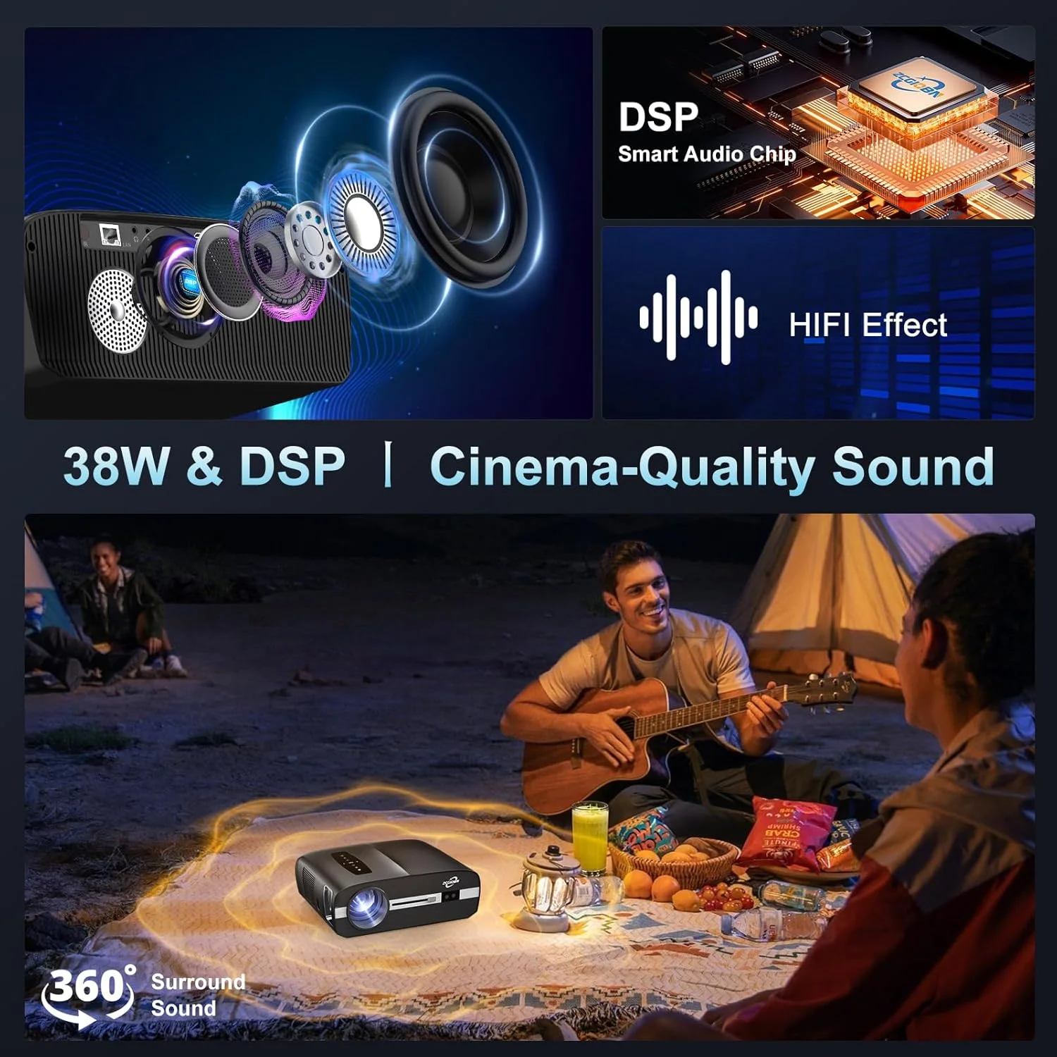 پروژکتور 4K Ultra HD با WiFi6 بلوتوث، روشنایی بالای 13000 لومن برای استفاده در نور روز، پروژکتور هوشمند سینمای خانگی و بازی در فضای باز با HDR و پورت RJ45، دارای برنامه های داخلی، حداکثر نمایشگر 300 اینچی، تصحیح خودکار کیستون پروژکتور 4K Ultra HD با WiFi6 بلوتوث، روشنایی بالای 13000 لومن برای استفاده در نور روز، پروژکتور هوشمند سینمای خانگی و بازی در فضای باز با HDR و پورت RJ45، دارای برنامه های داخلی، حداکثر نمایشگر 300 اینچی، تصحیح خودکار کیستون