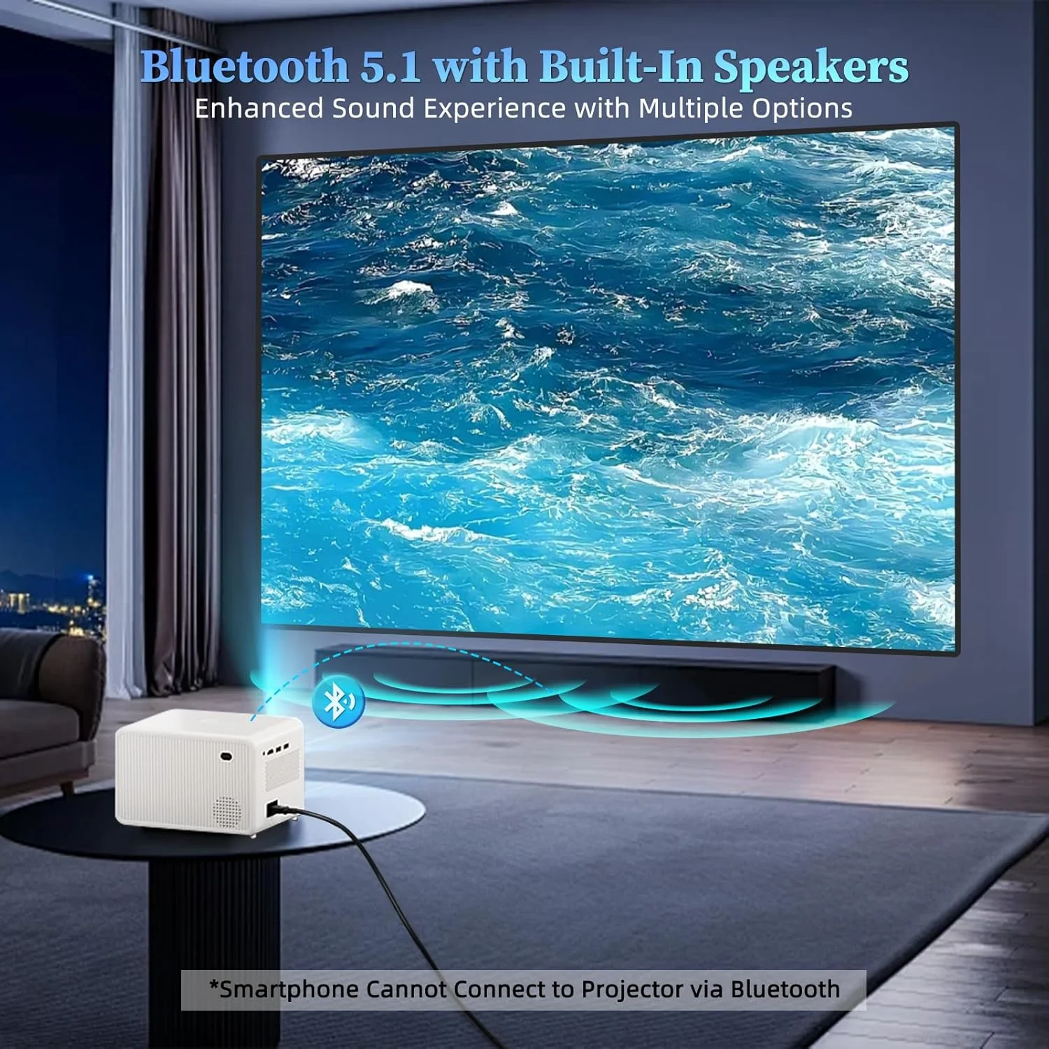 پروژکتور ویدئویی با وای فای 5G و بلوتوث 5.1، پروژکتور خانگی 1080P واقعی با بلندگو، پروژکتور فیلم فضای باز 16000LM، حداکثر 200 اینچ سازگار با آیفون / اندروید / تی وی استیک / لپ تاپ / HDMI / USB پروژکتور ویدئویی با وای فای 5G و بلوتوث 5.1، پروژکتور خانگی 1080P واقعی با بلندگو، پروژکتور فیلم فضای باز 16000LM، حداکثر 200 اینچ سازگار با آیفون / اندروید / تی وی استیک / لپ تاپ / HDMI / USB