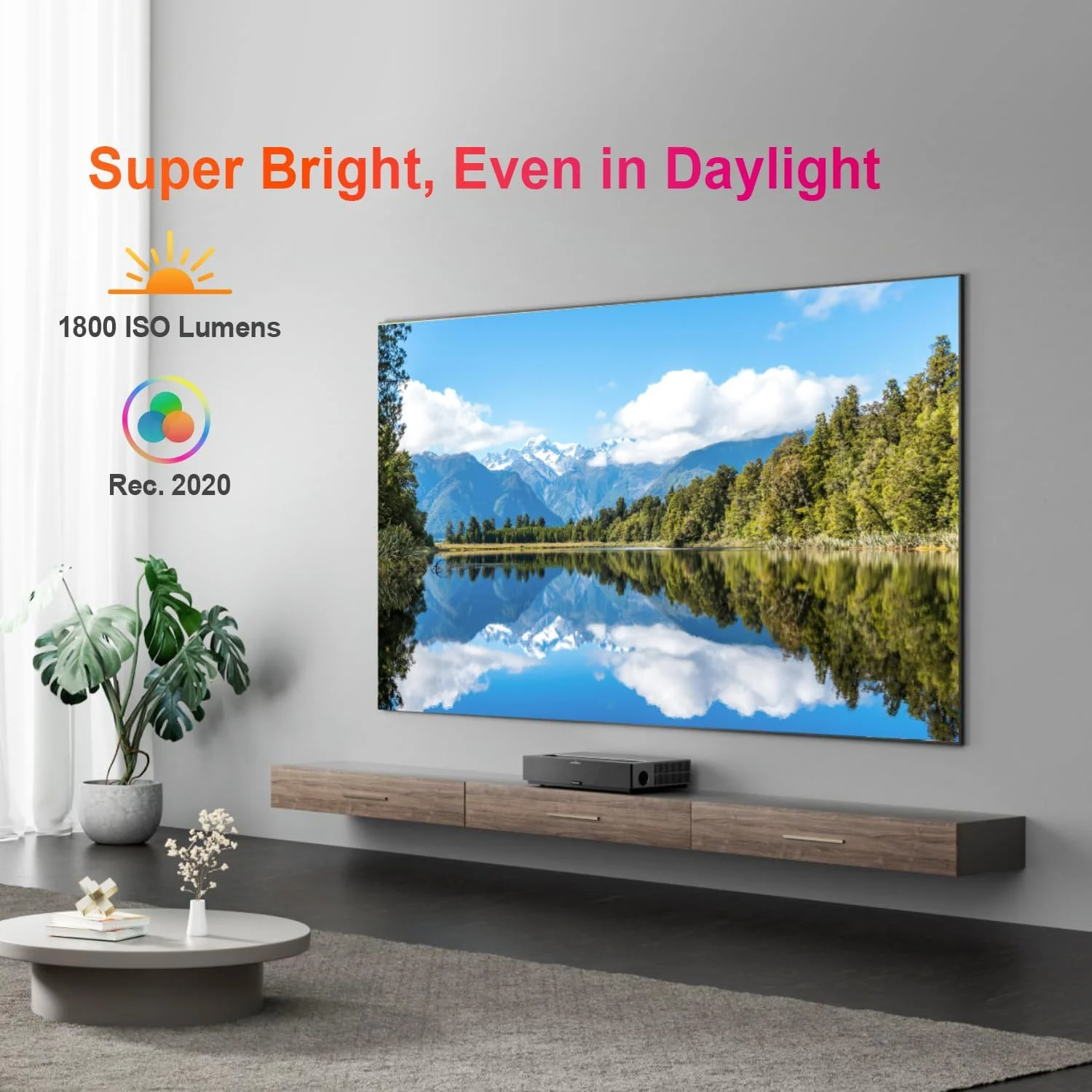 پروژکتور لیزری سه رنگ 4K UHD فرمووی THEATER با روشنایی 1800 لومن ISO، ALPD® 4.0 RGB+، تصویر 150 اینچی، Dolby Atmos، AndroidTV 11.0 تایید شده و کنترل صوتی میدان دور Google Assistant پروژکتور لیزری سه رنگ 4K UHD فرمووی THEATER با روشنایی 1800 لومن ISO، ALPD® 4.0 RGB+، تصویر 150 اینچی، Dolby Atmos، AndroidTV 11.0 تایید شده و کنترل صوتی میدان دور Google Assistant