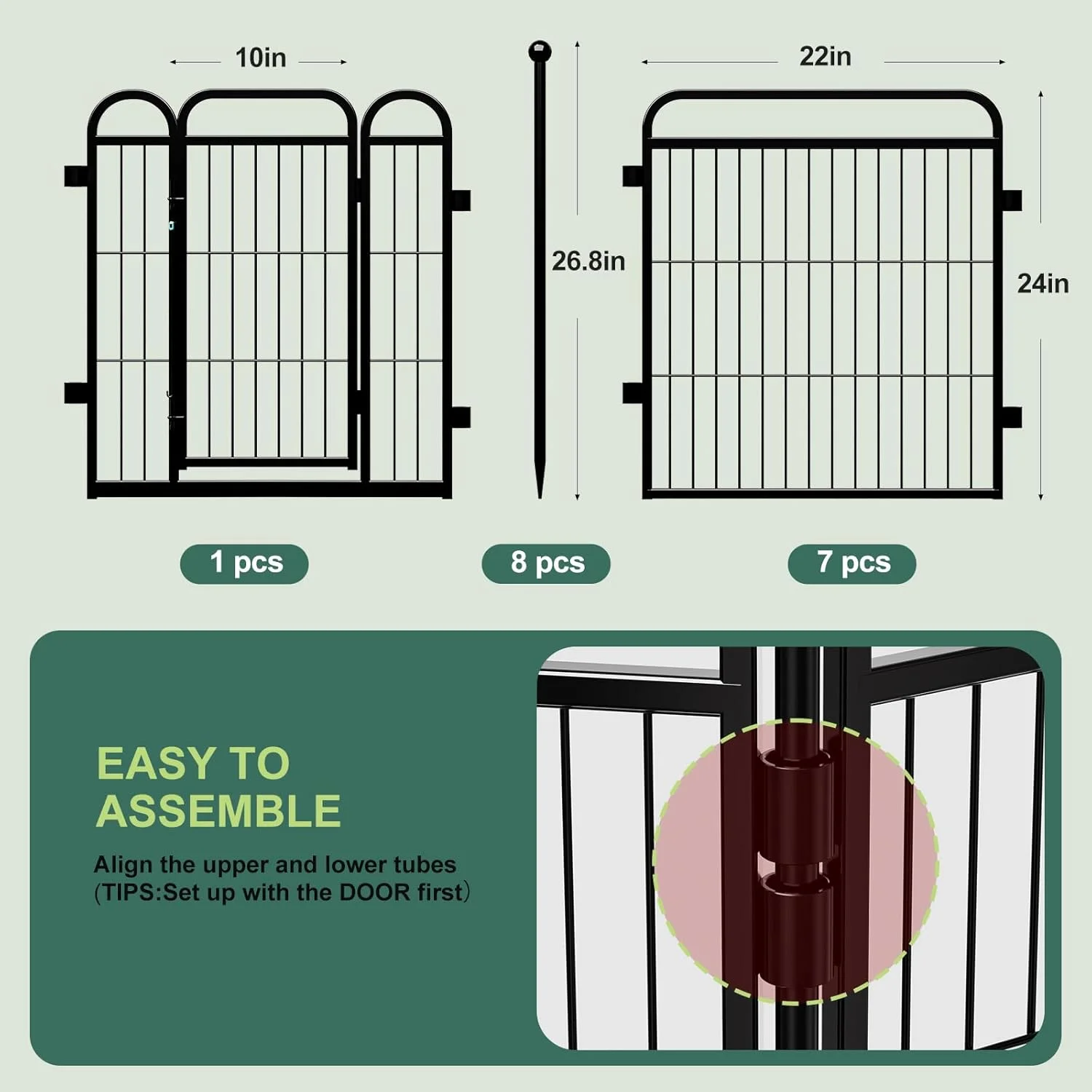 محوطه بازی سگ گاردنر پت، ارتفاع 60 سانتی متر، 8 پنل، حصار سگ مناسب فضای باز و داخل خانه، محوطه تمرین سگ برای سگ های متوسط/کوچک، محوطه بازی تاشو با قفل اتوماتیک گرانشی، ضد زنگ، نصب سریع محوطه بازی سگ گاردنر پت، ارتفاع 60 سانتی متر، 8 پنل، حصار سگ مناسب فضای باز و داخل خانه، محوطه تمرین سگ برای سگ های متوسط/کوچک، محوطه بازی تاشو با قفل اتوماتیک گرانشی، ضد زنگ، نصب سریع