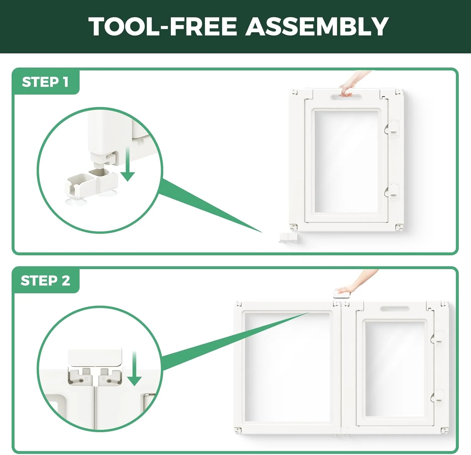 محوطه بازی سگ آکریلیک FXW AuraSpace مناسب سگ های متوسط، 30 اینچ، 6 پنل، سفید