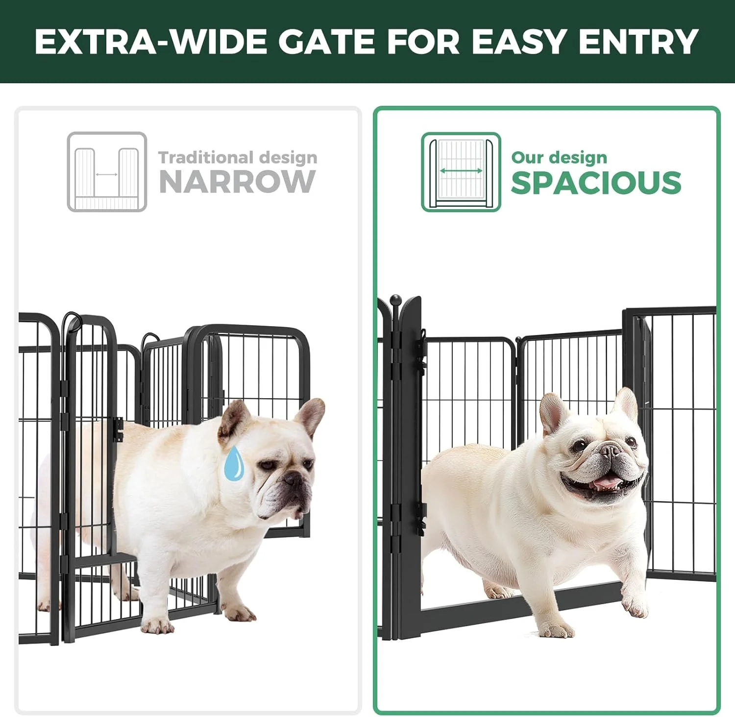 محوطه بازی سگ FXW برای استفاده در داخل خانه - دروازه عریض و بازی ایمن، محوطه سگ 8 پنلی 24 اینچی سنگین برای توله سگ ها و سگ های کوچک، مشکی محوطه بازی سگ FXW برای استفاده در داخل خانه - دروازه عریض و بازی ایمن، محوطه سگ 8 پنلی 24 اینچی سنگین برای توله سگ ها و سگ های کوچک، مشکی