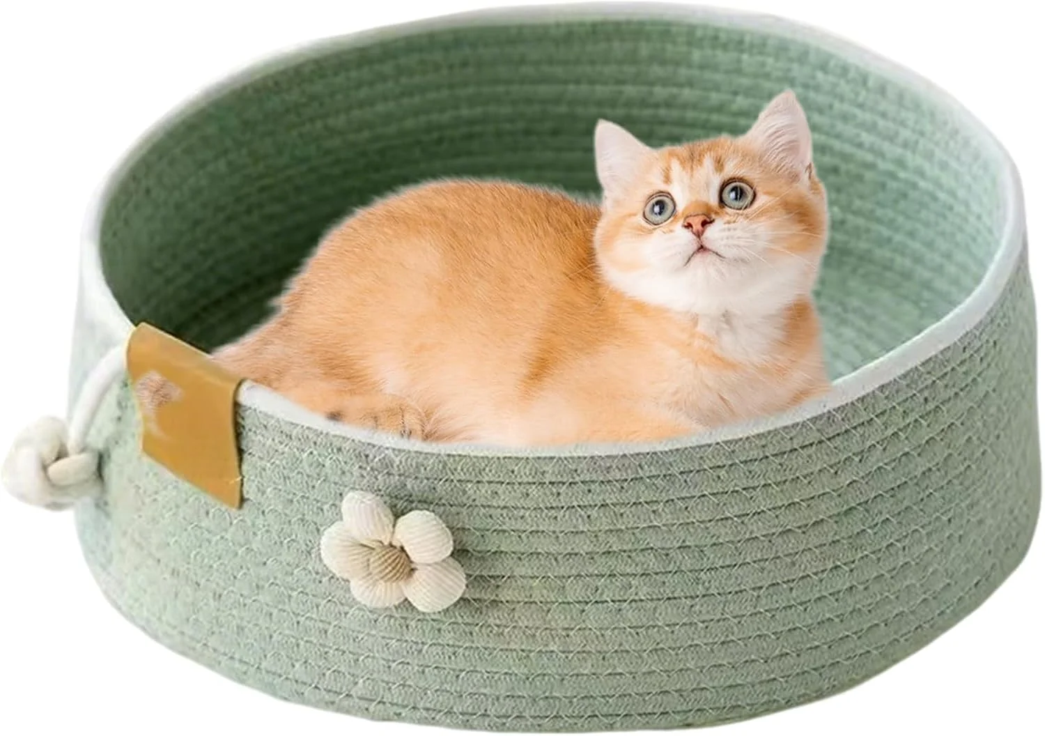 لانه گربه، تخت خواب گرد داخلی حیوانات خانگی برای گربه های کوچک | مبلمان حیوانات خانگی خانه پد خراش برای استراحت، خوابیدن، اتاق نشیمن، دفتر، اتاق خواب، میز، مبل برای گربه های متوسط و بزرگ