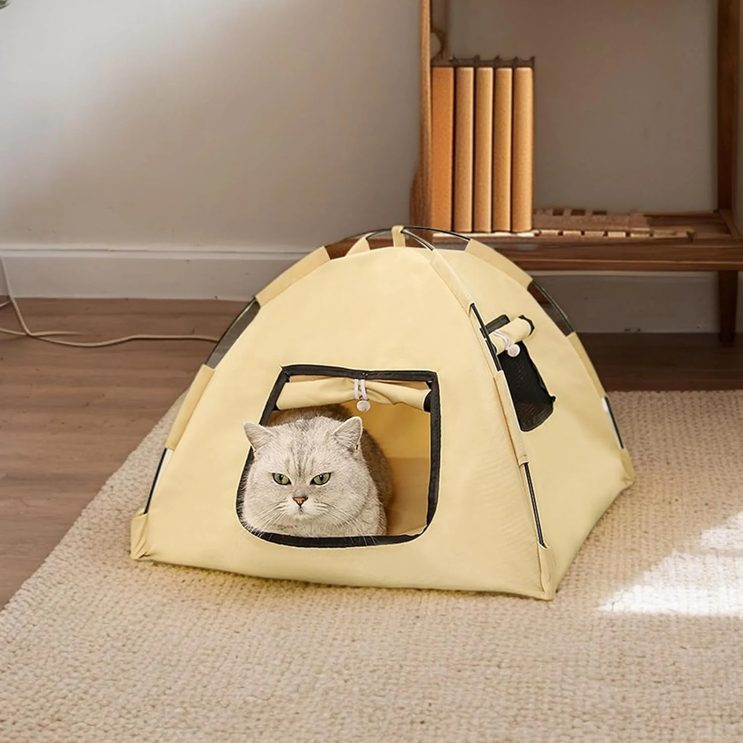 چادر گربه فضای باز، خانه تاشو حیوانات خانگی برای بیرون، چادر حیوانات خانگی قابل حمل و مقاوم در برابر آب و هوا برای مسافرت آپارتمان باغ ساحل سفر در فضای باز کمپینگ ماجراجویی پاسیو