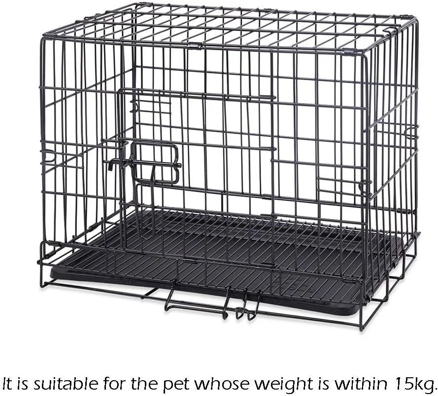 قفس تاشو فلزی بزرگ حیوانات خانگی WYJW با سینی، خانه قابل حمل فلزی سگ، توله سگ، گربه، مشکی، مناسب فضای داخلی و خارجی، تمیز کردن آسان (سایز: متوسط 75 * 48 * 56 سانتی متر) قفس تاشو فلزی بزرگ حیوانات خانگی WYJW با سینی، خانه قابل حمل فلزی سگ، توله سگ، گربه، مشکی، مناسب فضای داخلی و خارجی، تمیز کردن آسان (سایز: متوسط 75 * 48 * 56 سانتی متر)