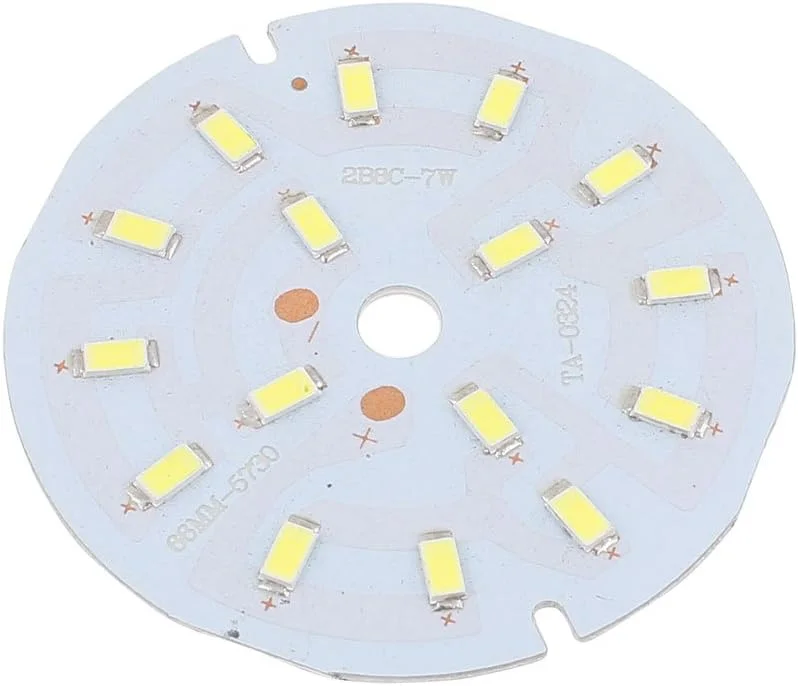 چراغ سقفی ال ای دی 7 وات با نور سفید خالص، دارای 16 عدد SMD 5730، بدنه آلومینیومی و پایه گرد