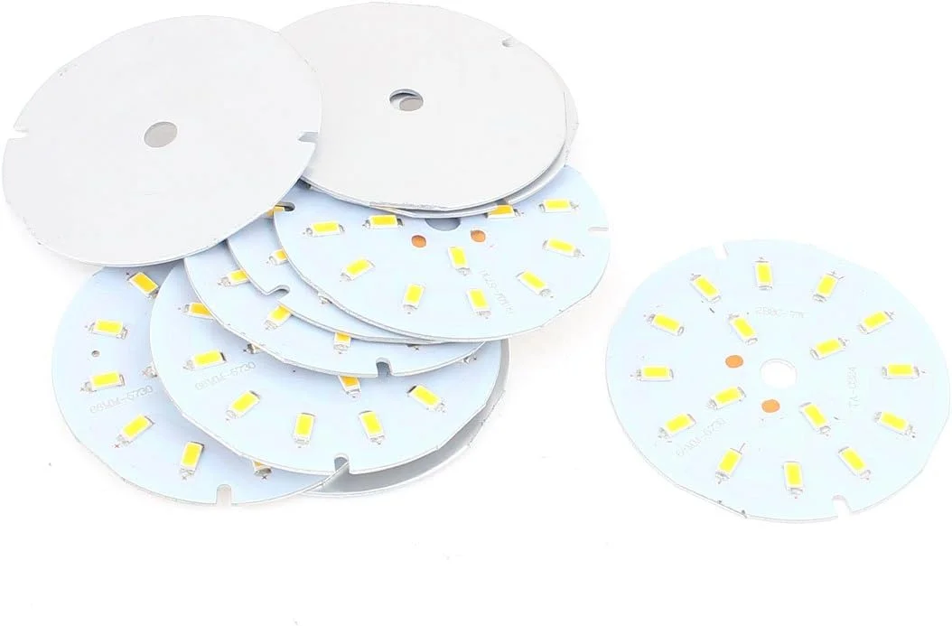 Aexit 10 عدد برد PCB، نور پایین LED با 7 وات نور سفید گرم، 16 SMD 5730، پایه آلومینیومی گرد