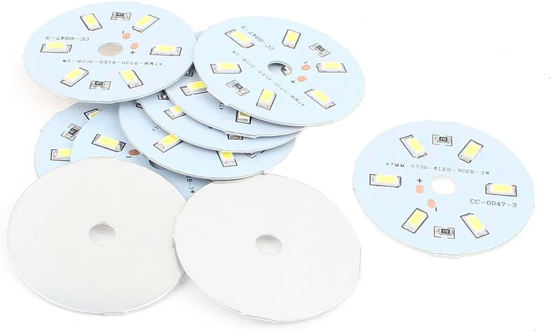 اکسیت 10 عدد برد PCB، 3 وات سفید خالص 6 SMD 5730 LED چراغ پایین نور آلومینیومی (34ry490qf177) صفحه پایه