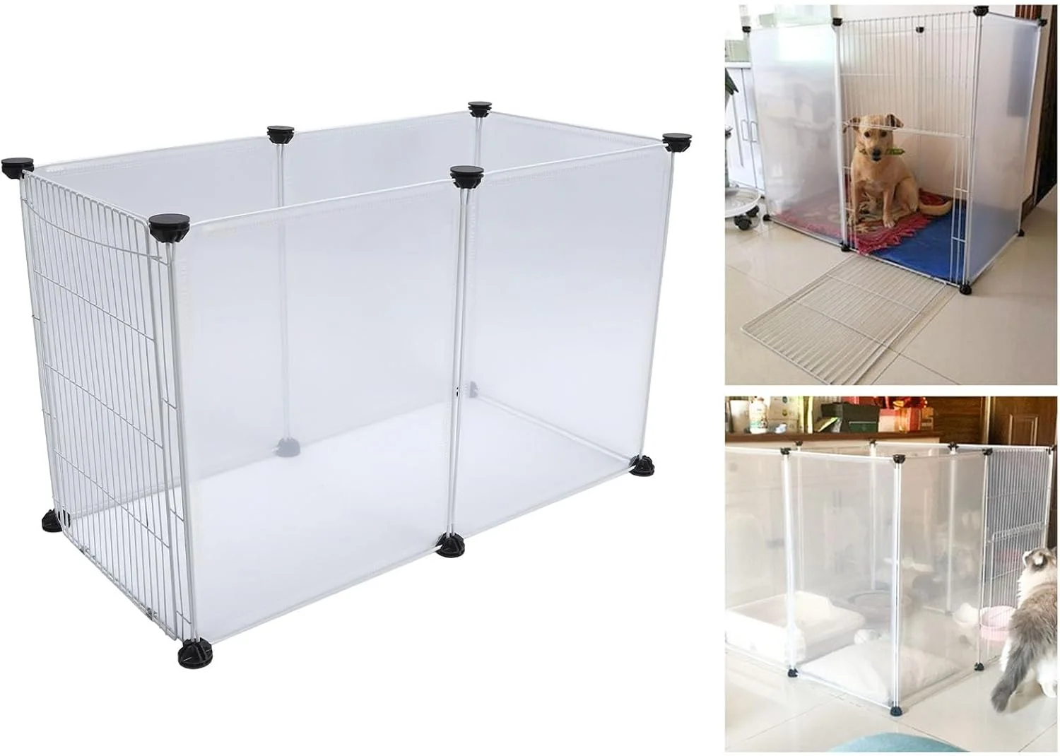 محوطه بازی حیوانات خانگی، ساختار محکم با تمیز کردن آسان، حصار پلاستیکی حیوانات خانگی برای حیوانات کوچک و متوسط برای فضای باز (6 تکه L) محوطه بازی حیوانات خانگی، ساختار محکم با تمیز کردن آسان، حصار پلاستیکی حیوانات خانگی برای حیوانات کوچک و متوسط برای فضای باز (6 تکه L)