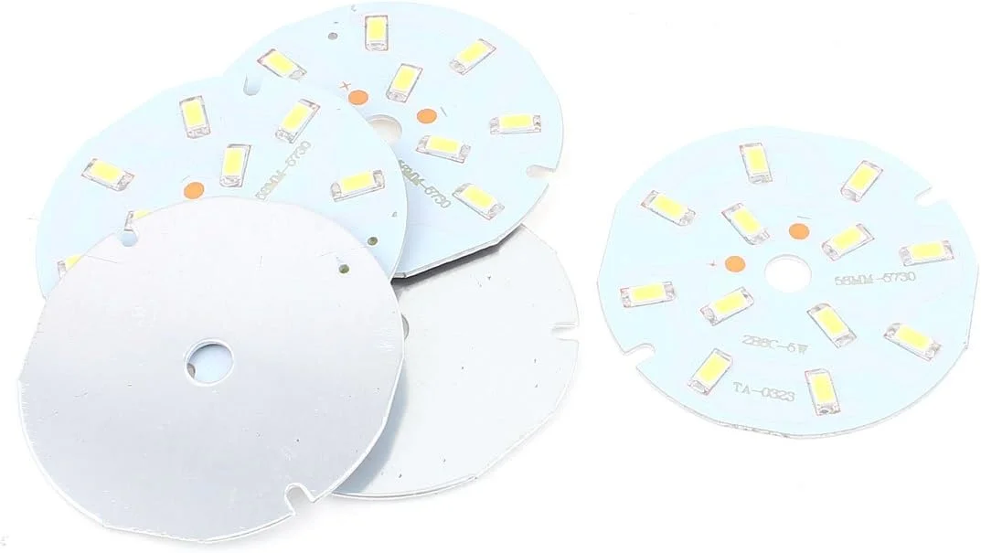 اکسیت 5 عدد برد مدار چاپی (PCB) 5 وات سفید خالص 12 SMD 5730 LED چراغ پایین تاب آلومینیومی (16ry351qf146) صفحه پایه