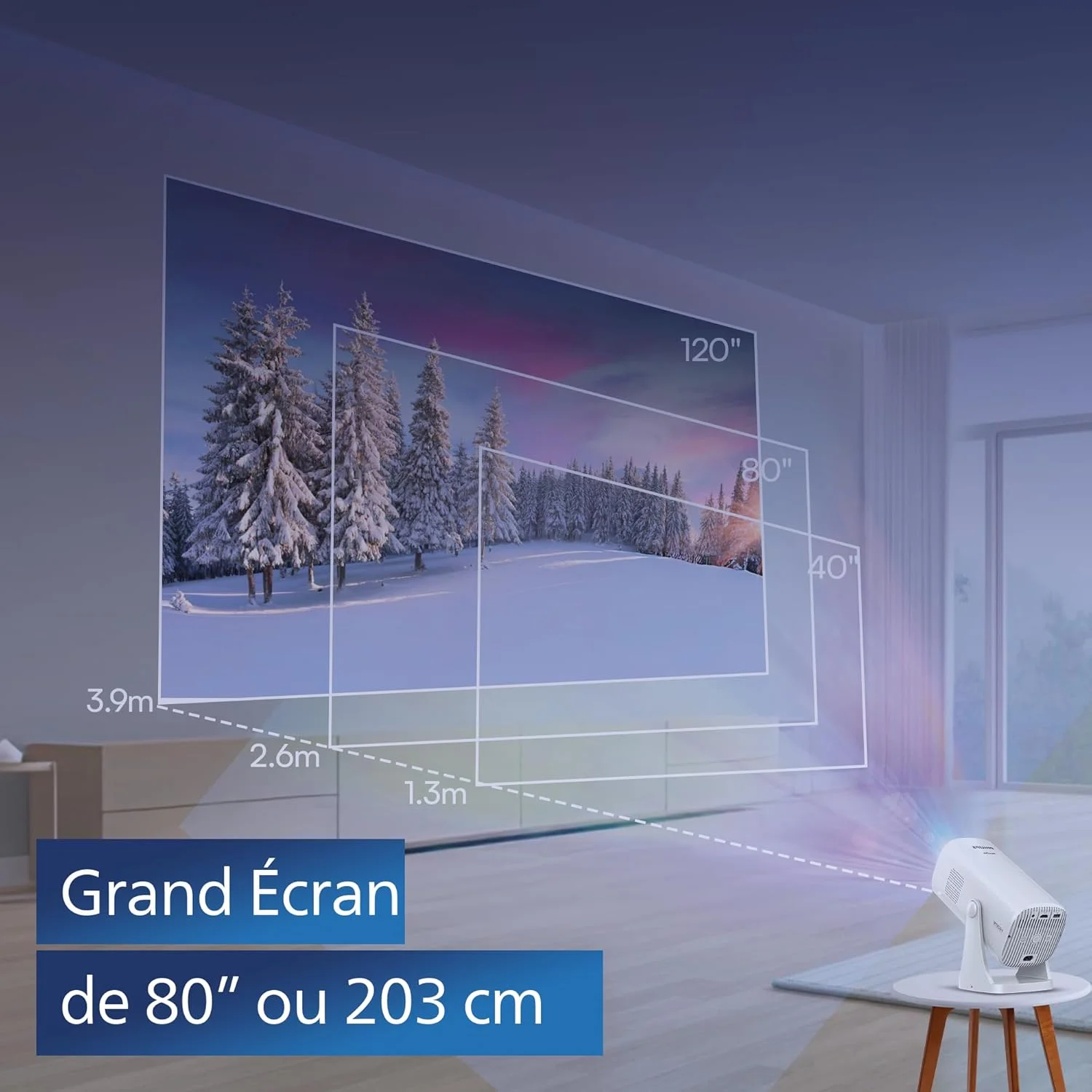 پروژکتور سینمای خانگی هوشمند Philips NeoPix 230، گزینه های مختلف تصحیح تصویر، Full HD 1080p، LuminOS، برنامه های از پیش نصب شده، سیستم صوتی یکپارچه، چراغ خواب پروژکتور سینمای خانگی هوشمند Philips NeoPix 230، گزینه های مختلف تصحیح تصویر، Full HD 1080p، LuminOS، برنامه های از پیش نصب شده، سیستم صوتی یکپارچه، چراغ خواب