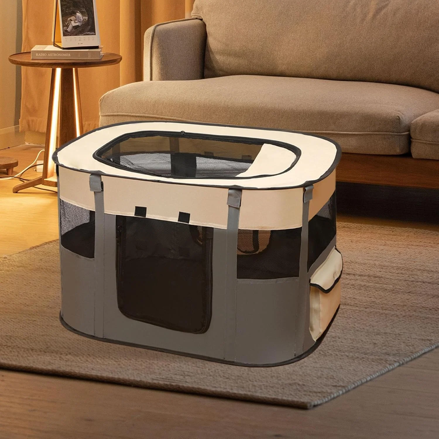 چادر بچه گربه - قفس گربه قابل حمل - تخت تاشو قفس تنفسی برای آپارتمان بالکن پاسیو اتاق نشیمن فضای باز حیاط کمپینگ خانه مسافرت حیاط خلوت