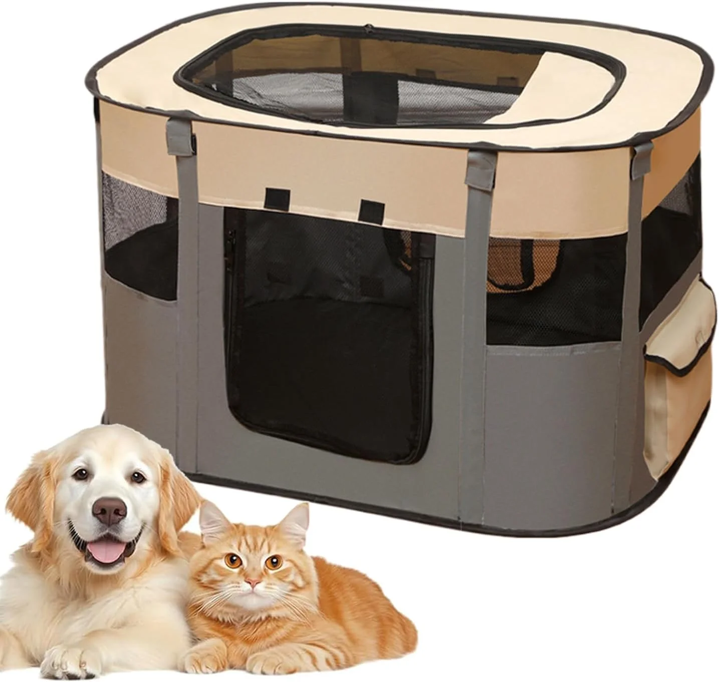 چادر حیوانات خانگی برای گربه ها، قفس گربه قابل حمل، تخت تاشو قفس تنفسی برای آپارتمان بالکن پاسیو اتاق نشیمن فضای باز حیاط کمپینگ خانه مسافرت حیاط خلوت