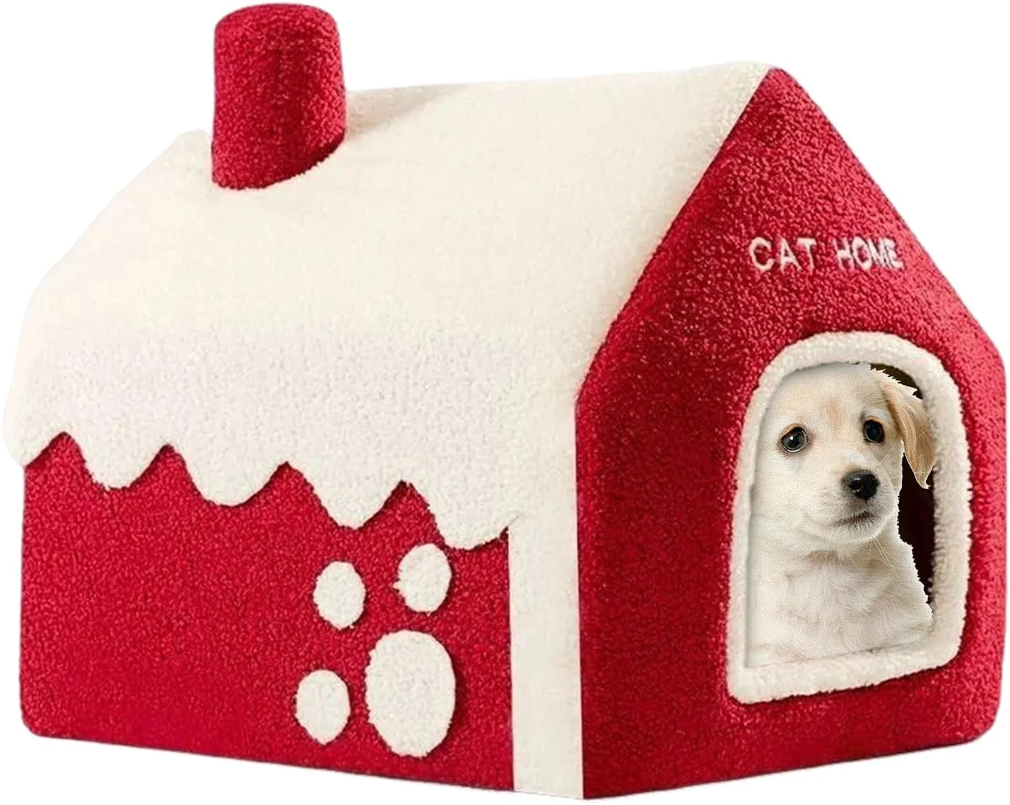 Cat House Bed Snowhouse Shaped,Winter Warm Pet Nest - Pet Warm Nest for Apartment Balcony Bay Window Indoors Dormitory Living Room Bedroom Dog Cat