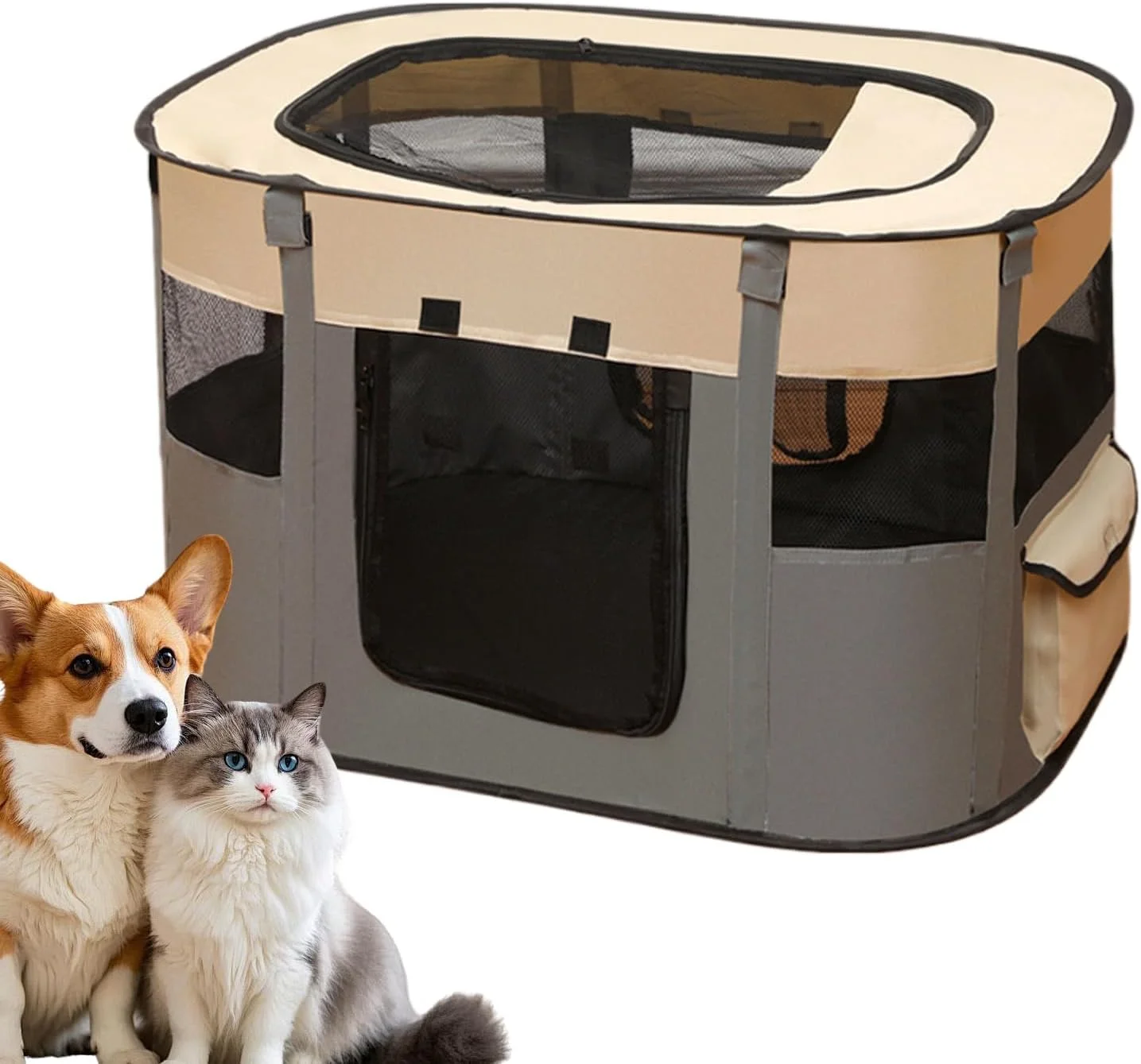 Pet Tent - Outdoor Tent Crate Cage | Foldable Bed Breathable Cage for Patio Backyard Apartment Home Travel Camping Yard Living Room Outdoor Balcony