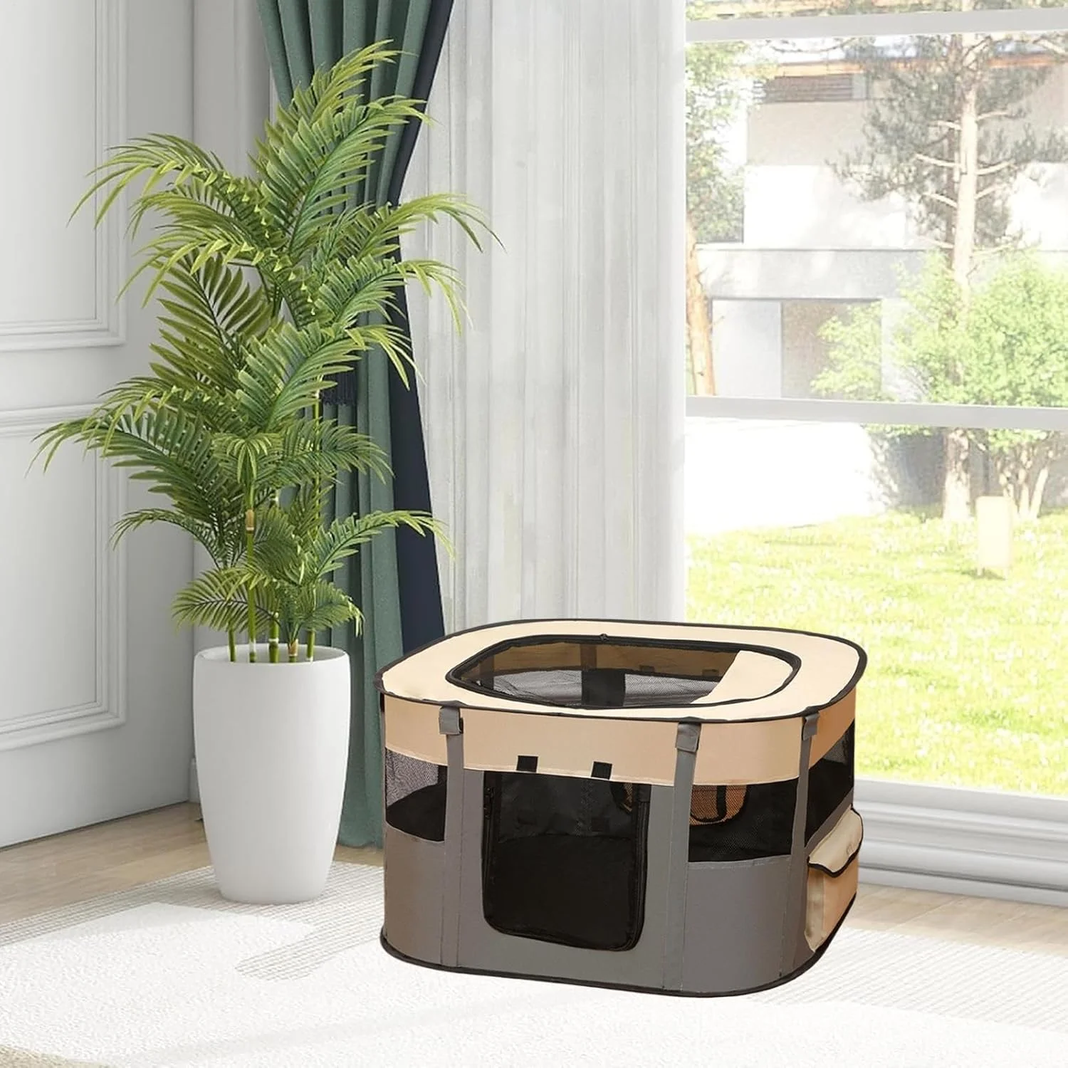 Pet Tent - Outdoor Tent Crate Cage | Foldable Bed Breathable Cage for Patio Backyard Apartment Home Travel Camping Yard Living Room Outdoor Balcony